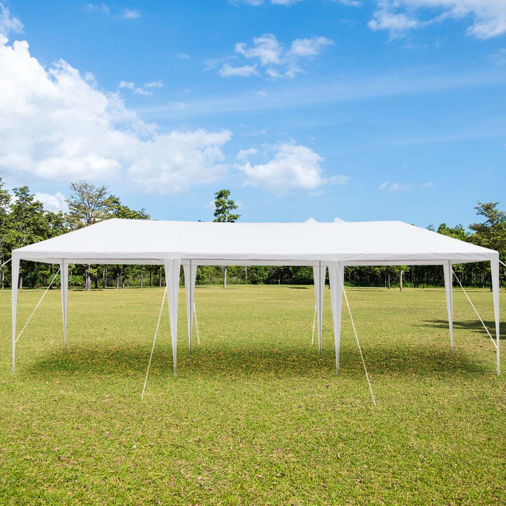 Outdoor Backyard Tent for Party, YOFE 10x10 ft Wedding Canopy Tent Gazebo Tent for Camping Beach BBQ Shelter, Waterproof Sunproof Garden Party Tent no Sidewall, White Car Tent, D113