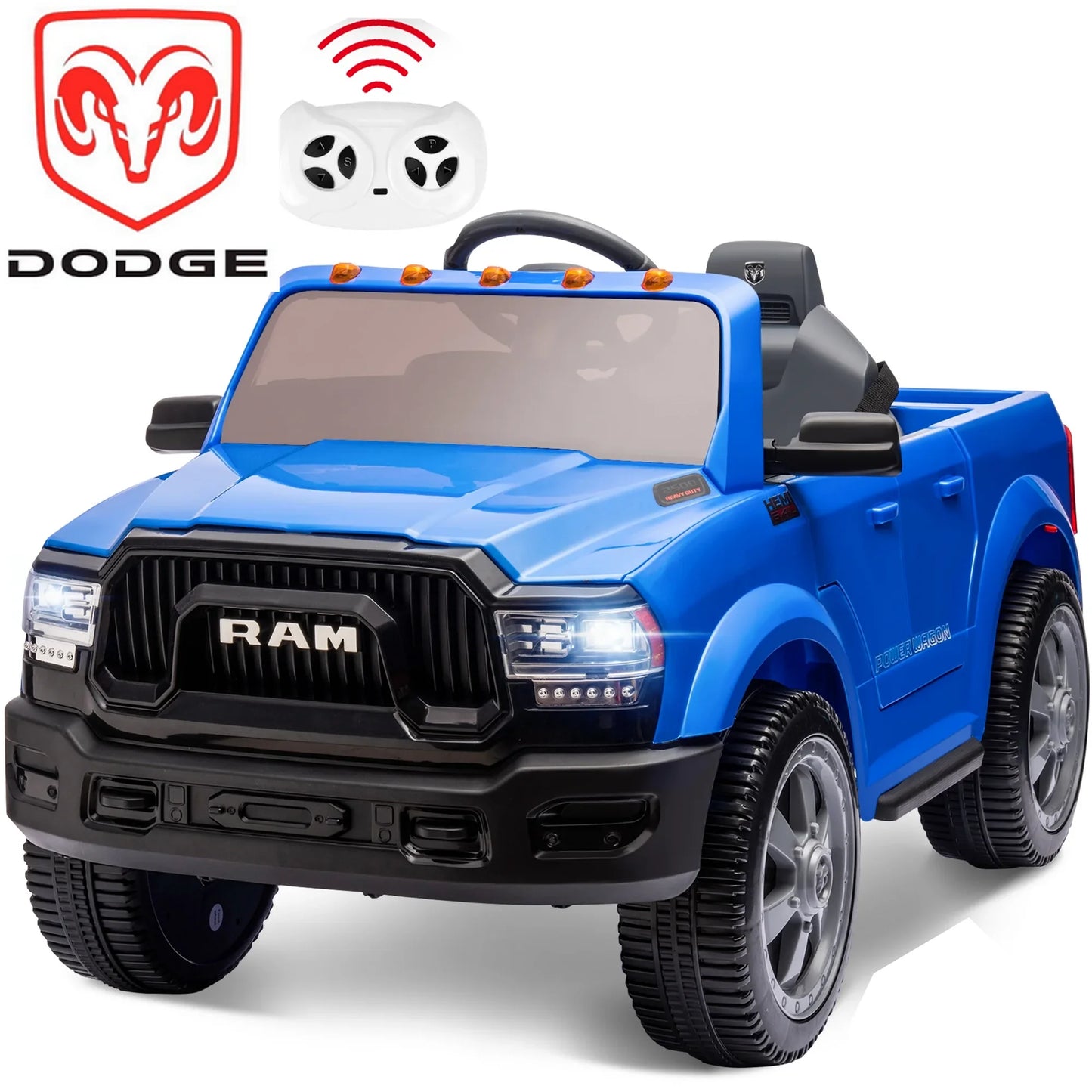 Ram Ride on Car Toys, 12V RAM 2500 Powered Ride on Toy Truck with Remote Control, Electric Car for Kids Girls 3-5 w/ Bluetooth, Rear Storage Trunk, Safety Belt, Rear Wheel Suspension, Pink