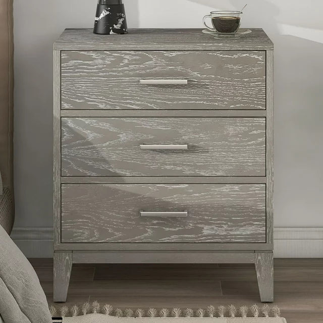 SESSLIFE 3 Drawer Nightstand, Nightstand for Bedroom with 3 Wood Drawers and Smooth Rail, Wood Dressers of Drawers for Bedroom Living Room Closet, Black