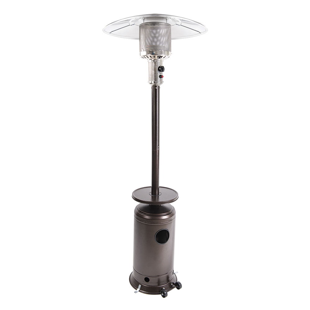 SESSLIFE Patio Propane Heater, 87" Tall Propane Outdoor Heater with Simple Ignition System and Wheels, 47000 BTU Standing Outdoor Gas Heater for Garden, Deck, Backyard, Porch, Brown, TE1271
