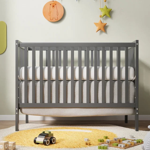 Sesslife 5-In-1 Convertible Crib, Baby Bed, Converts from Baby Crib to Toddler Bed, Fits Standard Full-Size Crib Mattress ,Easy to Assemble(White)