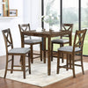SESSLIFE Dining Table Set for 4, Counter Height Kitchen Table Set with Square Table and 4 Upholstered Chairs, Solid Wood Dining Room Set for 4, Space-Saving, Walnut