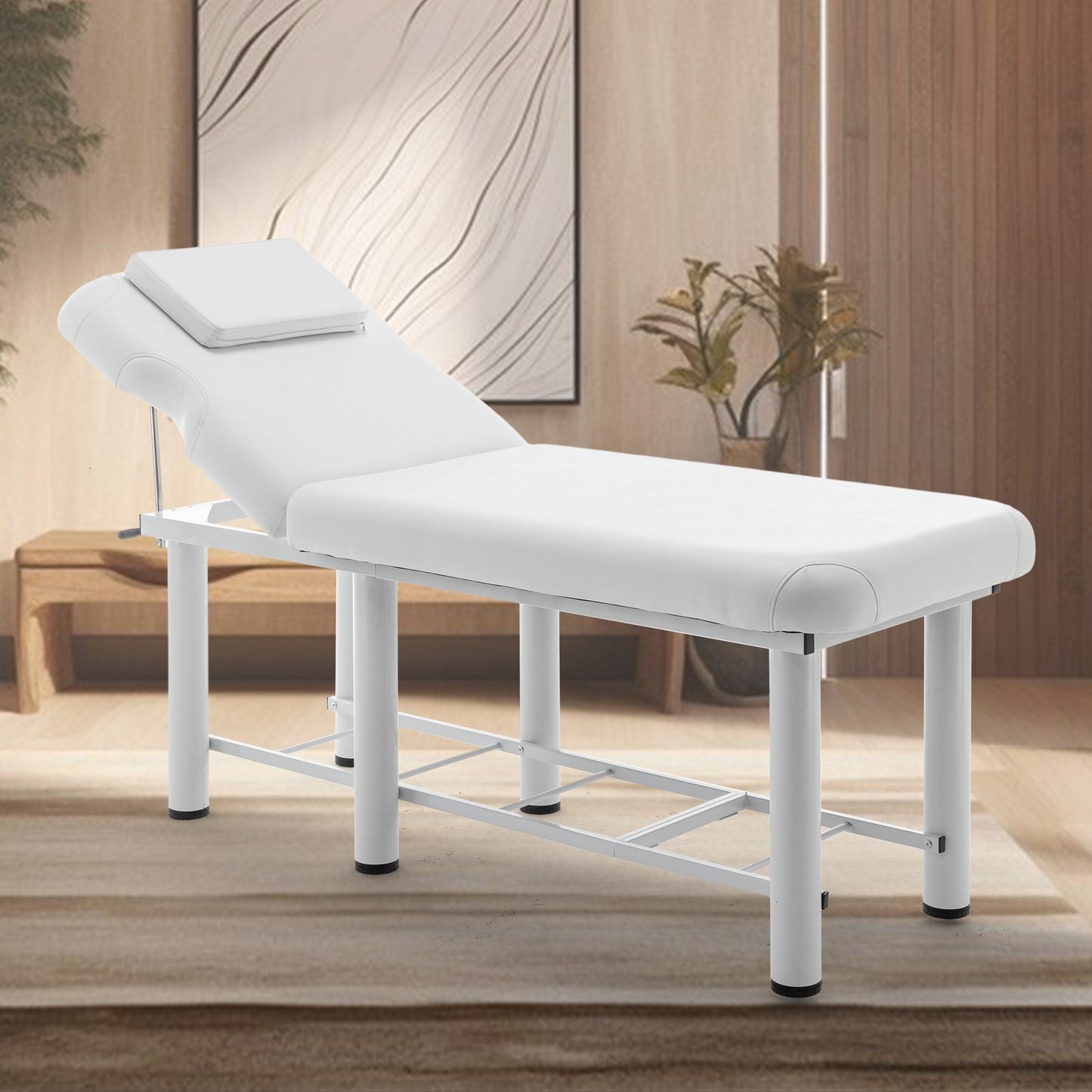 Sesslife Massage Table with Adjustable Headrest and Backrest, Modern Spa Salon Facial Bed with Bottom Shelf Storage Shelf for Eyelash Extensions Beauty Tattoo, Memory Foam Sponge Mattress, Black