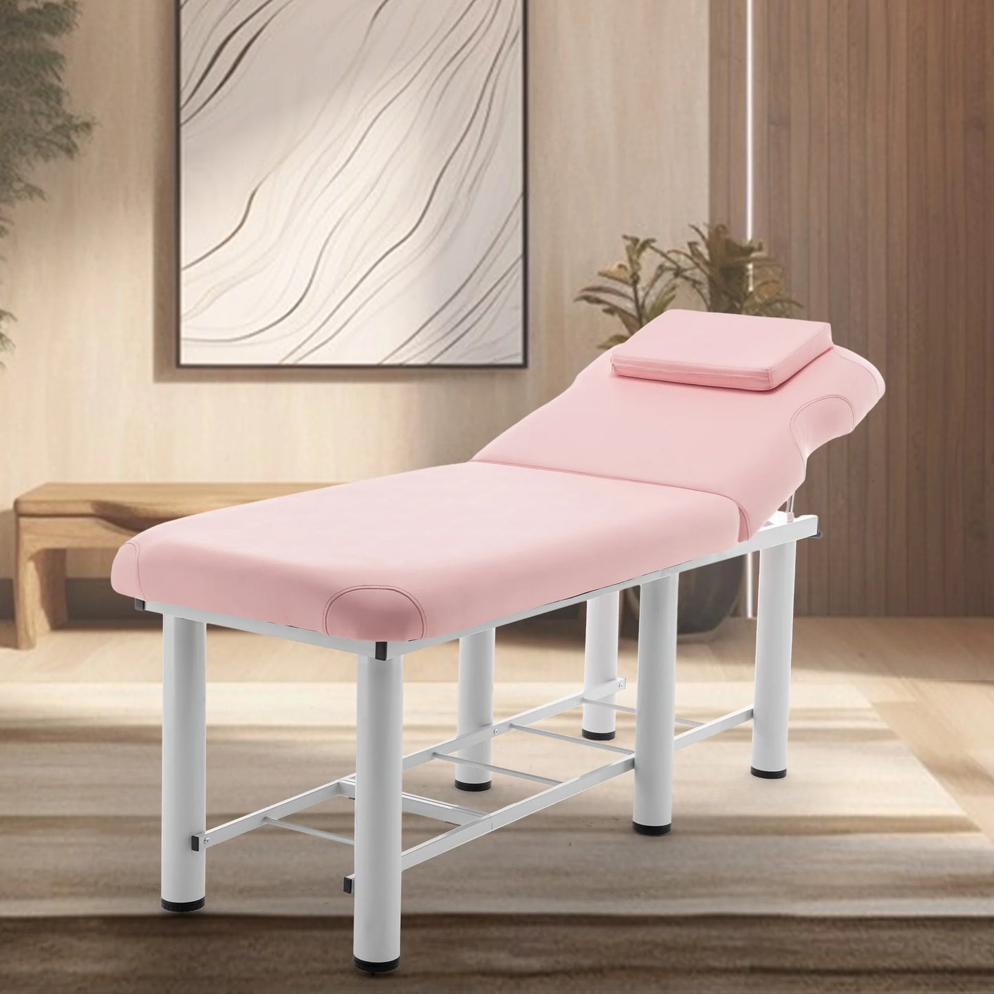Sesslife Massage Table with Adjustable Headrest and Backrest, Modern Spa Salon Facial Bed with Bottom Shelf Storage Shelf for Eyelash Extensions Beauty Tattoo, Memory Foam Sponge Mattress, Black