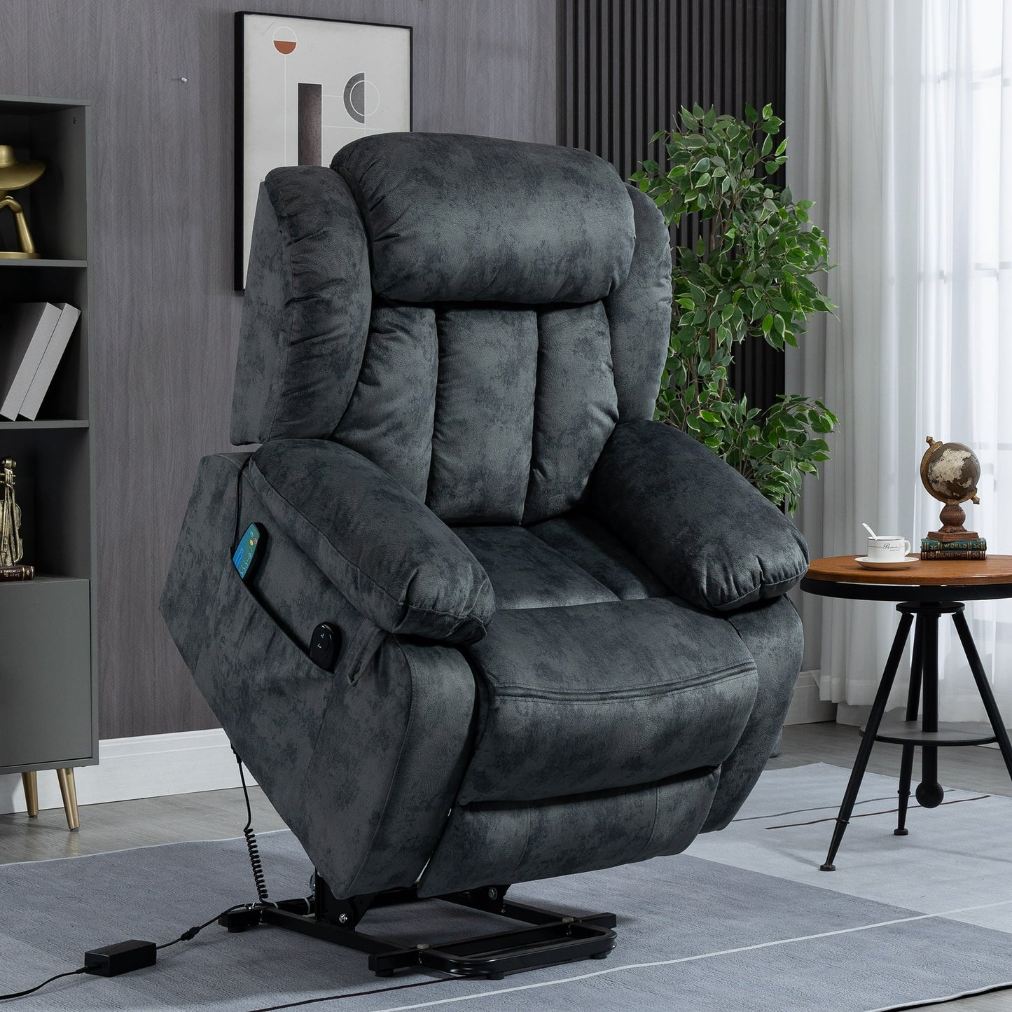 Sesslife Power Lift Recliner Chair Recliners for Elderly with Heat and Massage Function, Heavy Duty Electric Ergonomic Lounge Chair with USB Charge Port and Side Pocket for Living Room Bedroom, Brown