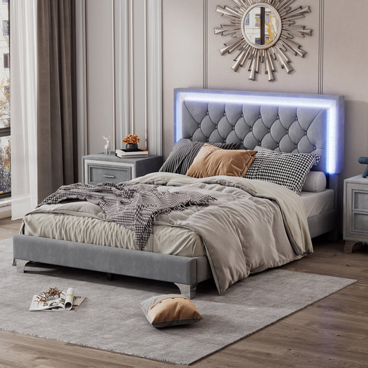 https://www.walmart.com/ip/Sesslife-Full-Size-Bed-Frame-LED-Light-Upholstered-Tufted-Headboard-Modern-Velvet-Platform-Strong-Wood-Slats-Support-Living-Room-No-Box-Spring-Needed/14909518485