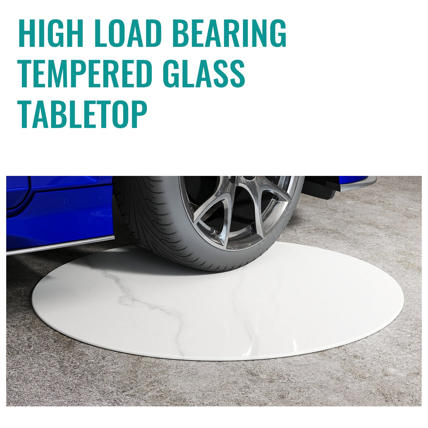 SESSLIFE 30" Round Tempered Glass Table Top with Marble Design, Premium Strong Load Bearing, Heat Resistant Glass Table Top Replacement for Dining Table, Coffee Table, Patio