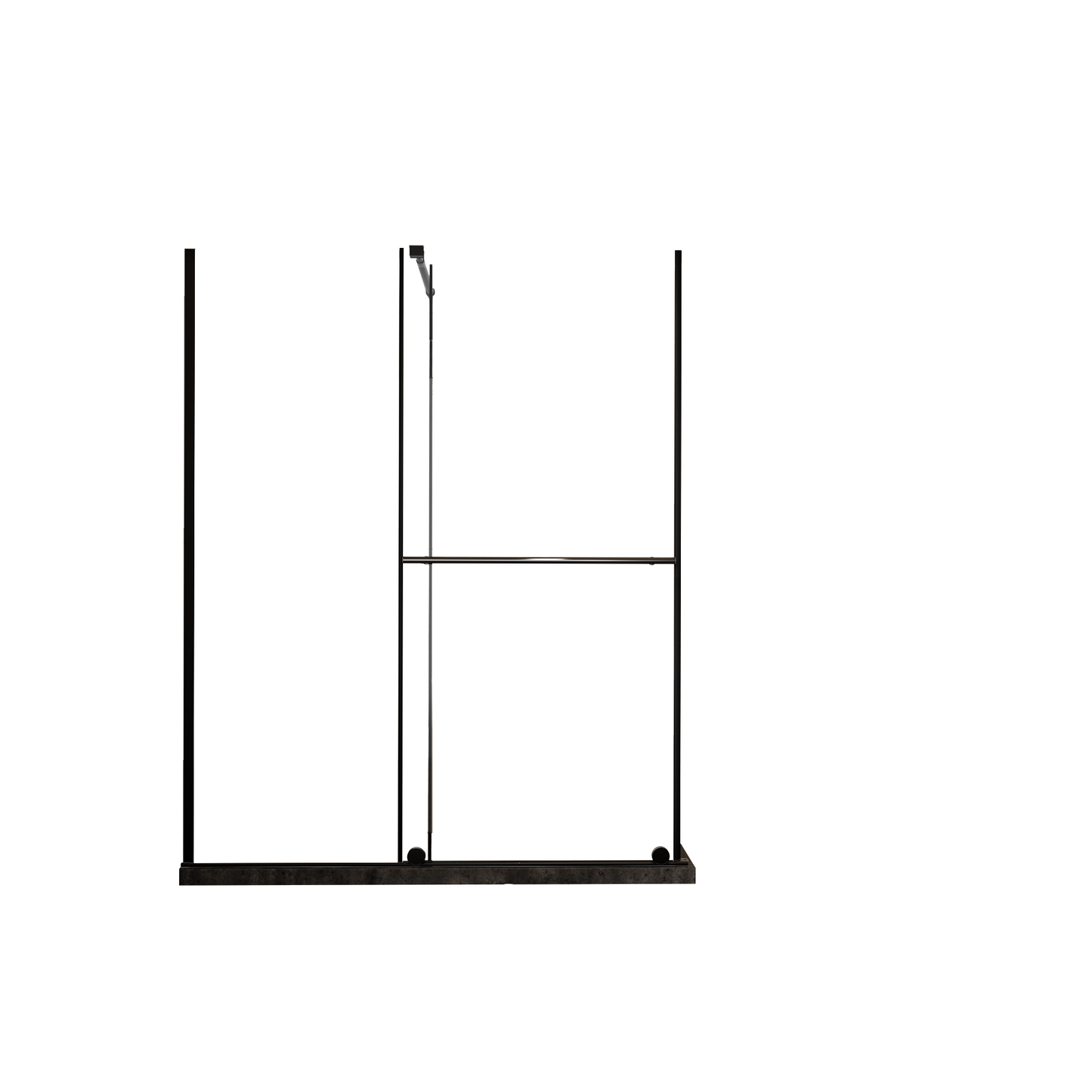 SESSLIFE 60"W x 72"H Adjustable Sliding Glass Shower Door, Frameless Bathtub Door with Dual Usage Walk-In Shower Screen, Stainless Steel Handle and Support Bar, Matte Black