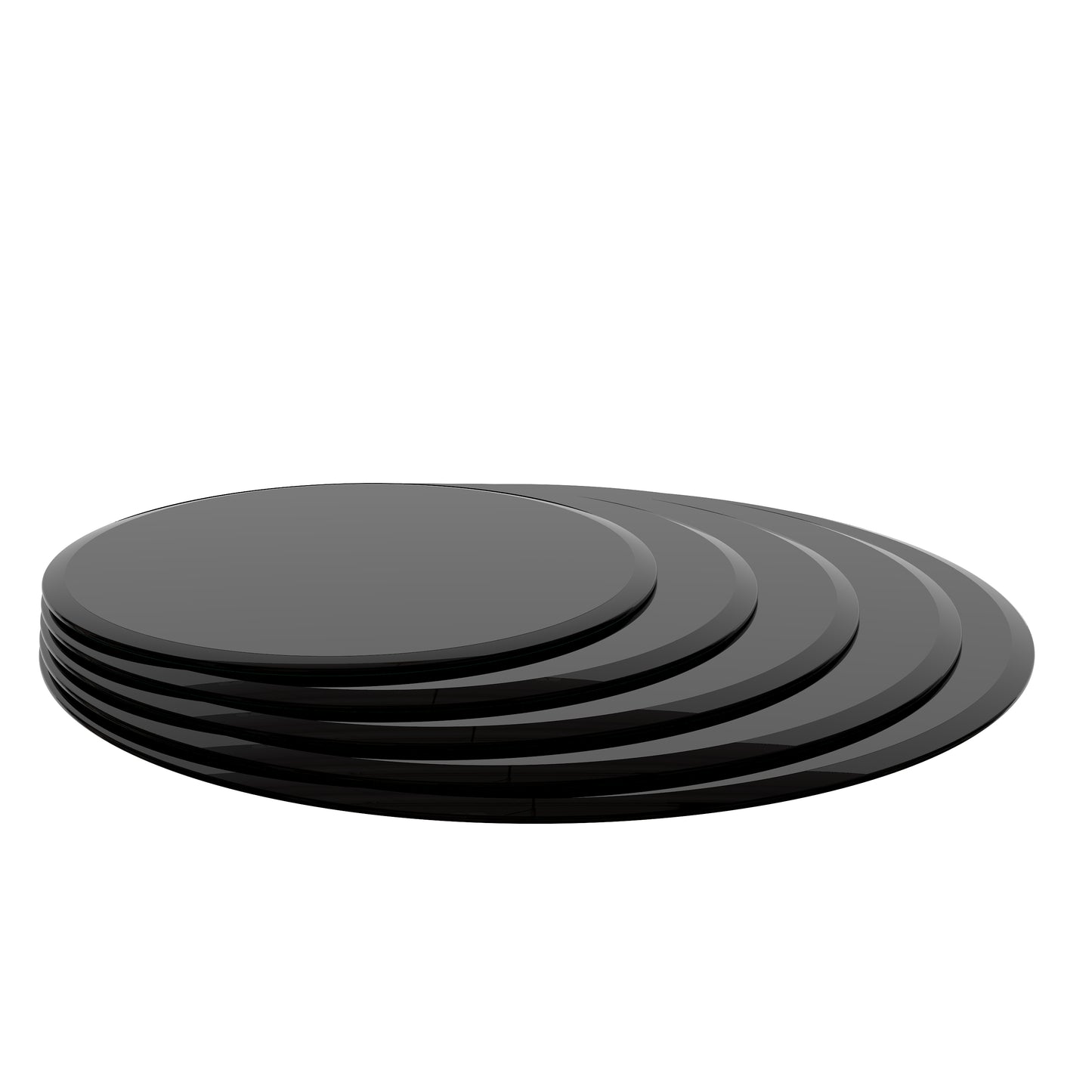 SESSLIFE 36 Inch Round Tempered Glass Table Top, Black Glass 1/2 Inch Thick Beveled Polished Edge with Polished Edge for Dining Table, Patio, Coffee Table, Replacement Glass Top