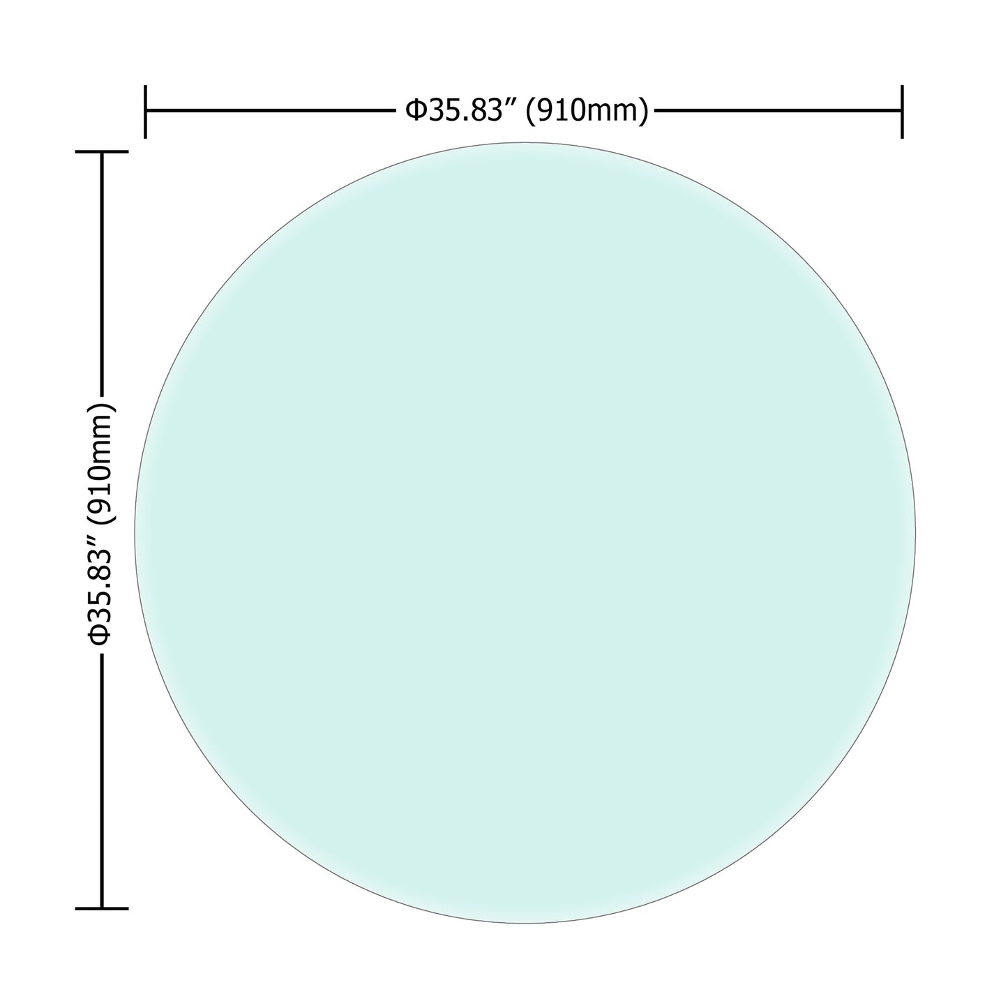 SESSLIFE 36 Inch Round Tempered Glass Table Top, 1/4" Thick Clear Safety Glass with Polished Edge for Dining Table, Patio, Coffee Table, Indoor Outdoor Use, Replacement Glass Top