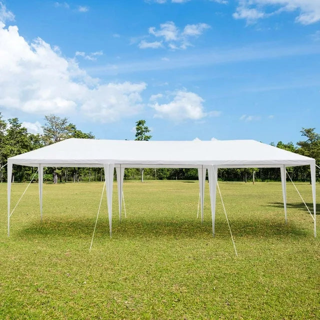 Outdoor Canopy Tent for Party, YOFE 30x10 ft Wedding Tent Canopy Party Tent for Camping Beach BBQ Shelter, Waterproof Sunproof Garden Party Tent with 8 Side Wall, White Portable Gazebo, D188