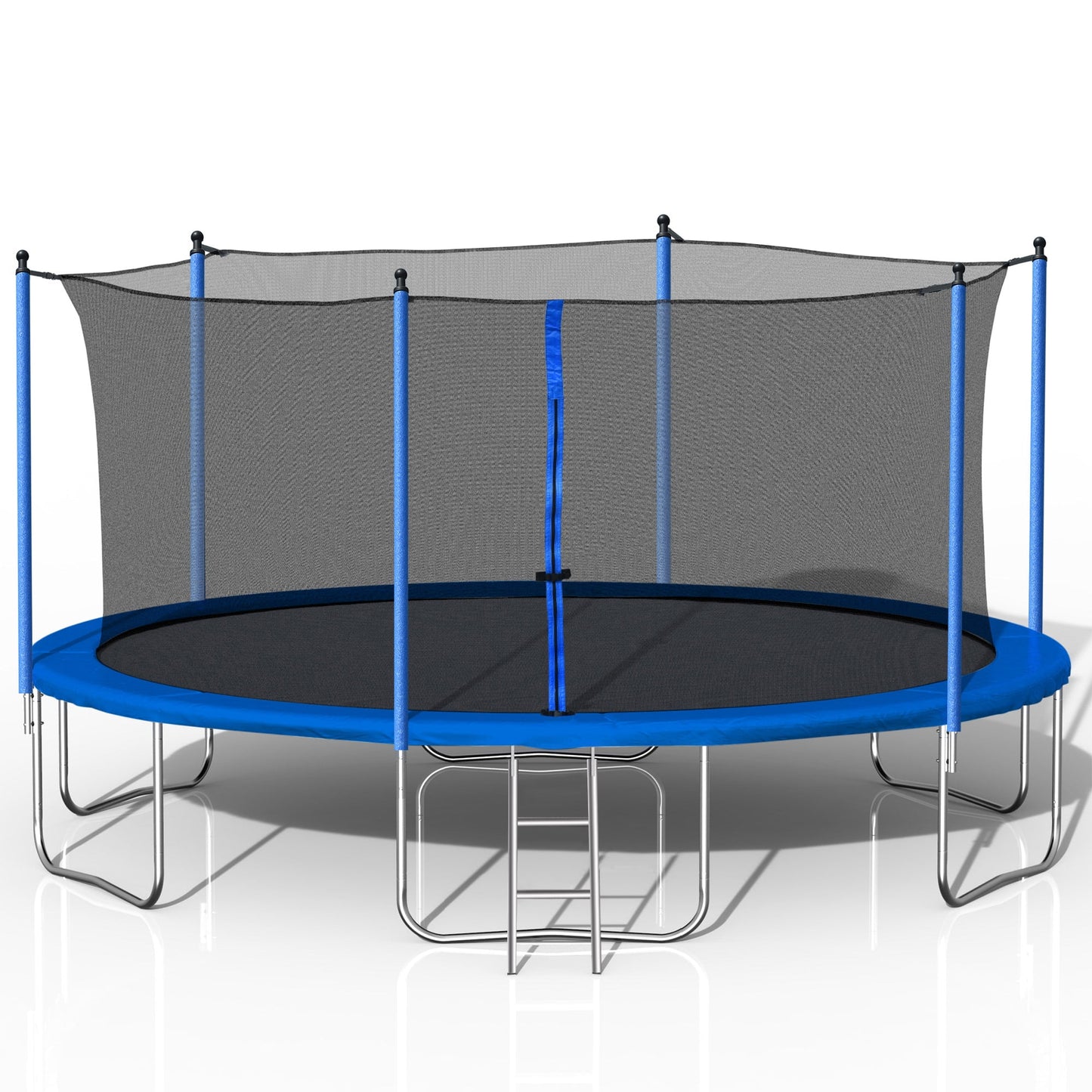 14FT Trampoline with Enclosure, Upgraded Kids Trampoline with Basketball Hoop and Non-slip Ladder