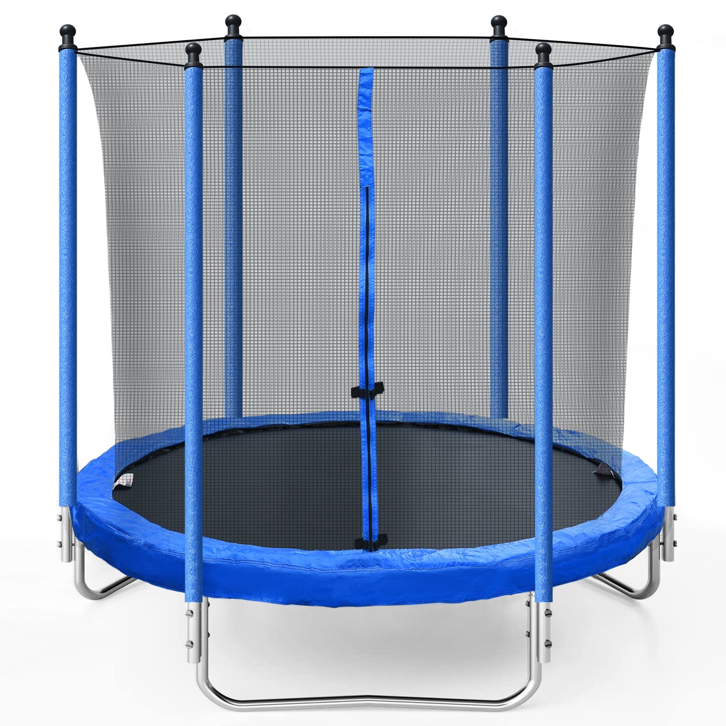 Trampoline with Enclosure, 14FT Trampoline with Non-slip Ladder, Backyard Patio Family Outdoor Recreational Trampoline, Including All Accessories