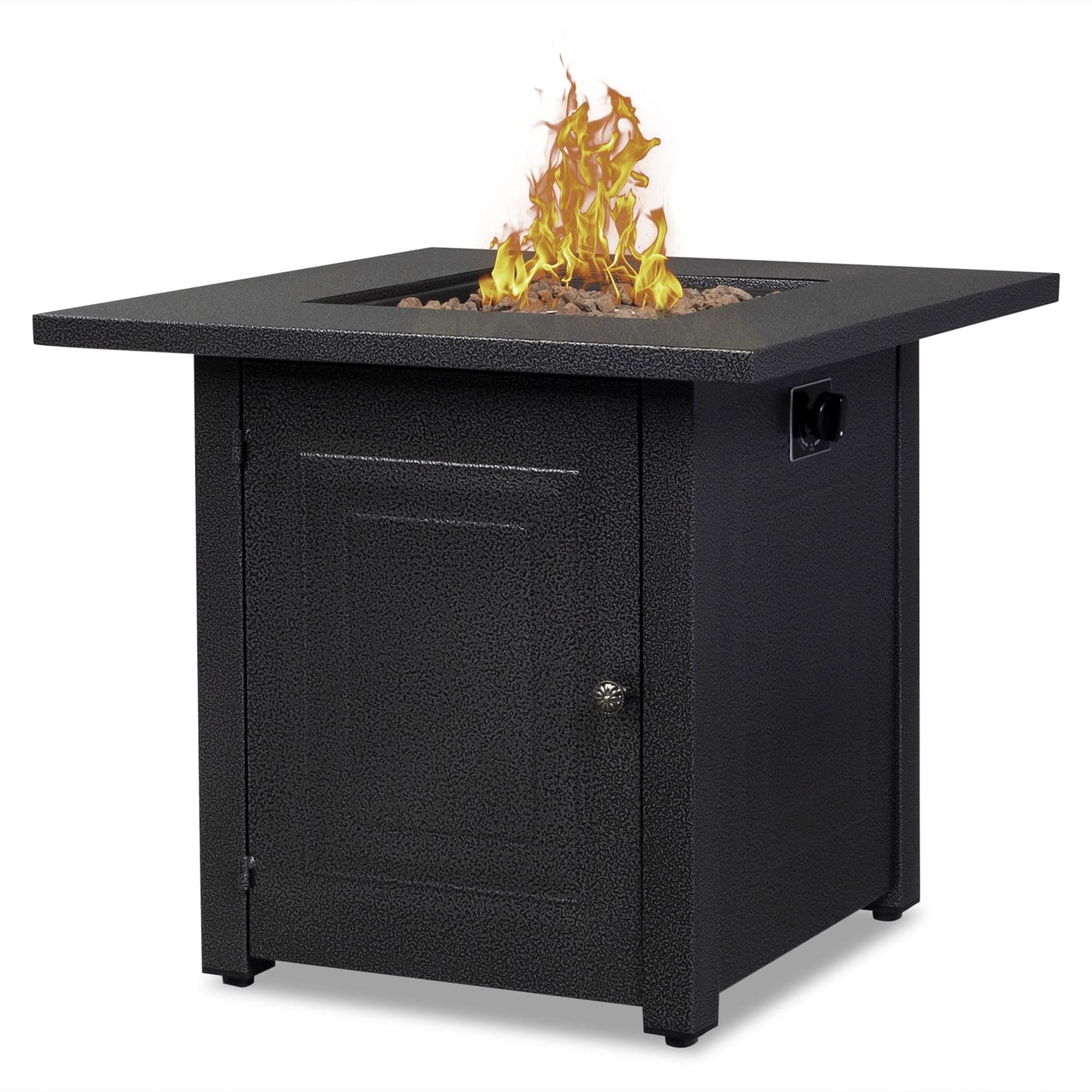 28" Gas Fire Pit Table, 40000 BTU Square Propane Fire Pit Table for Courtyard/Balcony/Garden/Patio, DT24