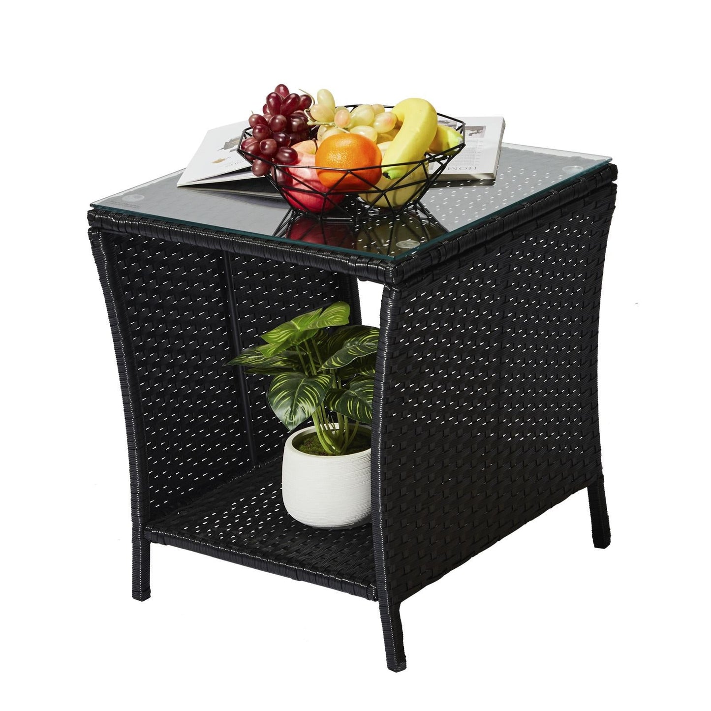 Patio Side Table, Outdoor Side Table, Weather Resistant Side Table for Garden, Deck, Balcony, Backyard