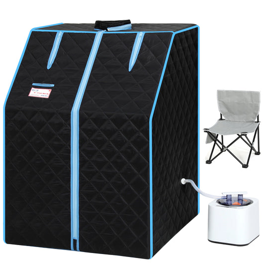 Portable Sauna Tent, Infrared Home Steam Sauna, One Person Steam Sauna with Remote Control, Folding Chair