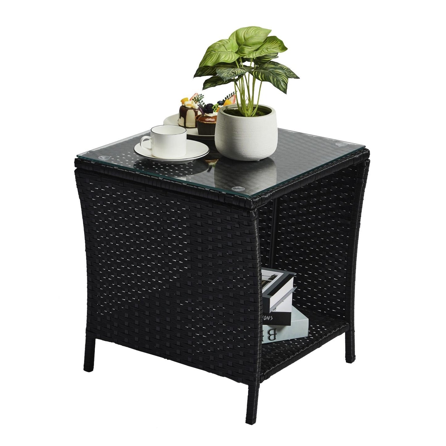 Patio Side Table, Outdoor Side Table, Weather Resistant Side Table for Garden, Deck, Balcony, Backyard