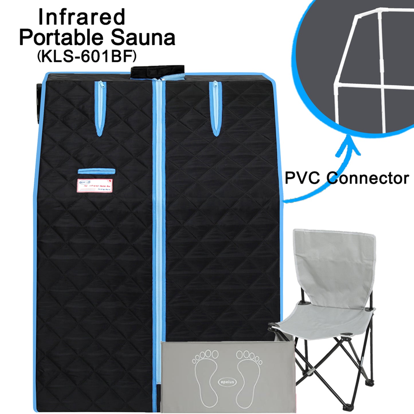 Portable Sauna Tent, Infrared Home Steam Sauna, One Person Steam Sauna with Remote Control, Folding Chair