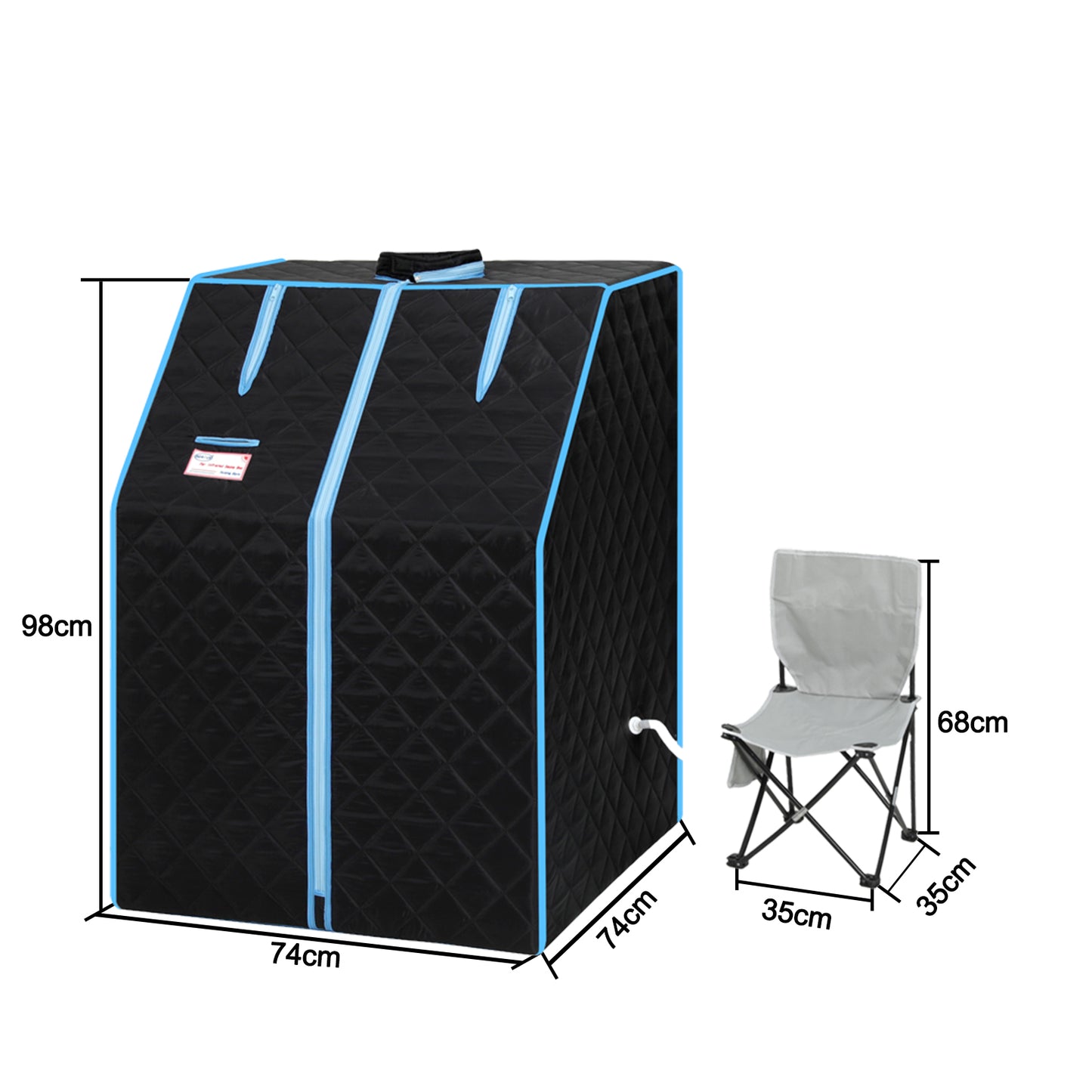 Portable Sauna Tent, Infrared Home Steam Sauna, One Person Steam Sauna with Remote Control, Folding Chair