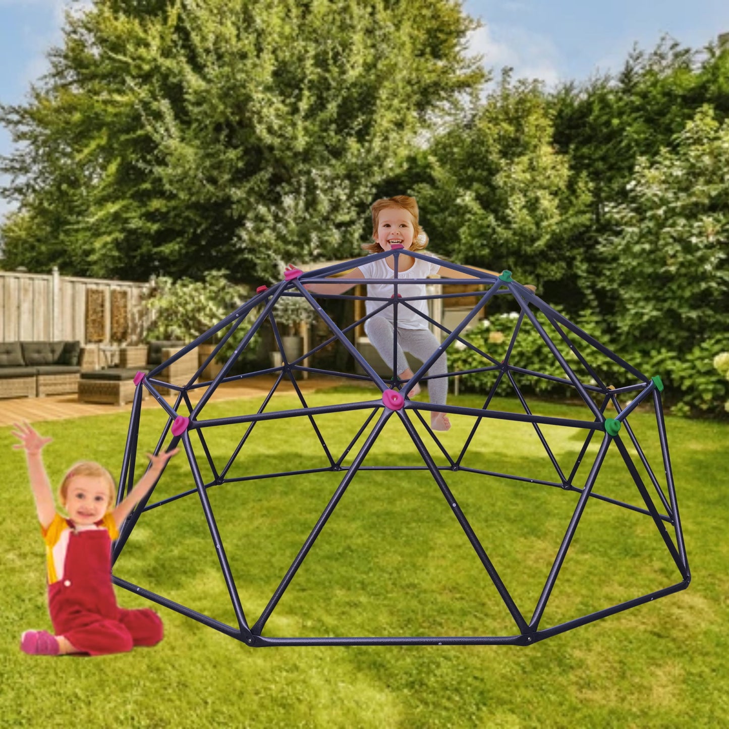 Jungle Gym Dome, 9ft Outdoor Geodesic Dome Climber for Kids