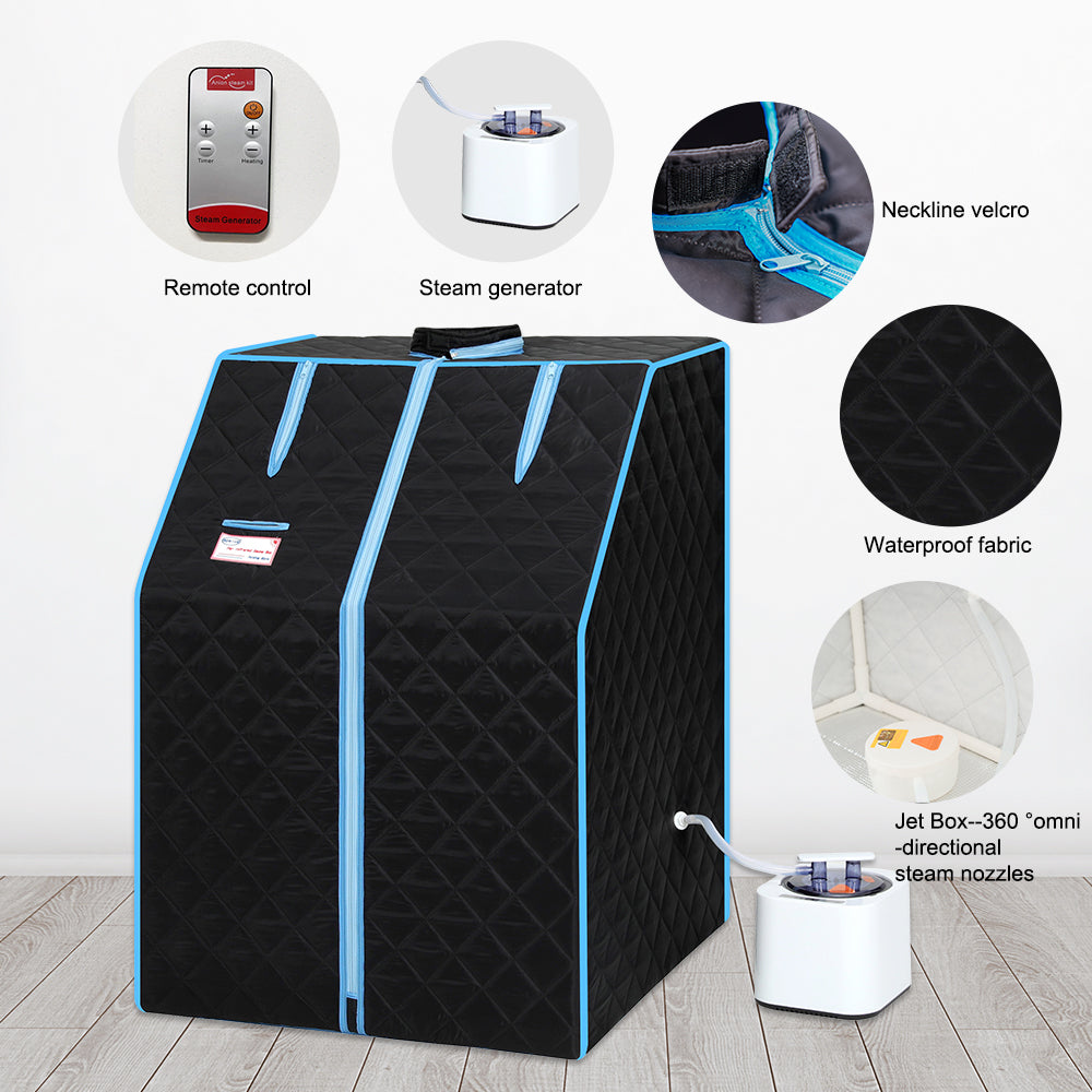 Portable Sauna Tent, Infrared Home Steam Sauna, One Person Steam Sauna with Remote Control, Folding Chair