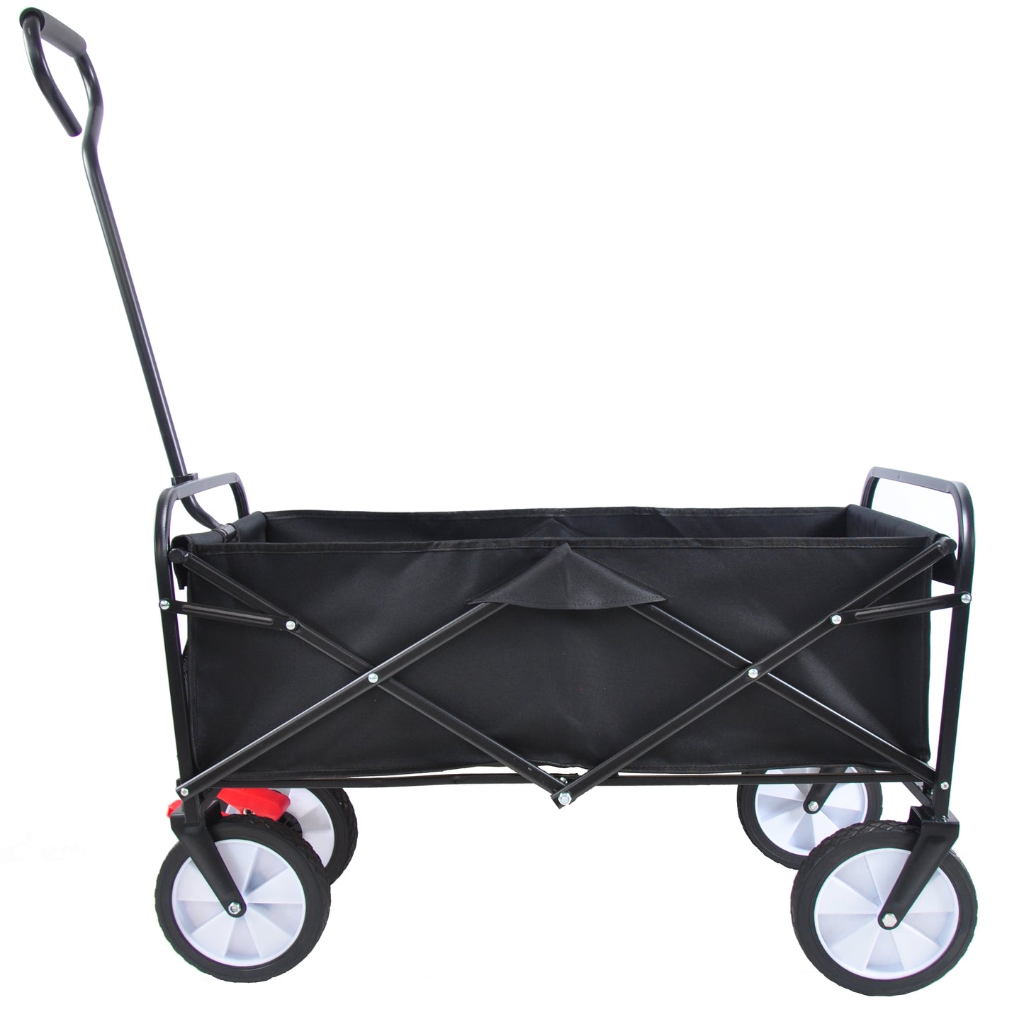 Utility Garden Wagon, Heavy Duty Collapsible Wagon, All Terrain Wheels Beach Wagon, Adjustable Handles and 600D polyester Fabric,