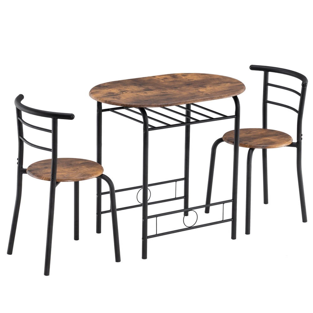 3 Piece Bar Dining Table Sets, Small Kitchen Table Set for 2, Dining Set Studio Collection with Two Chirs Home Kitchen Breakfast Table