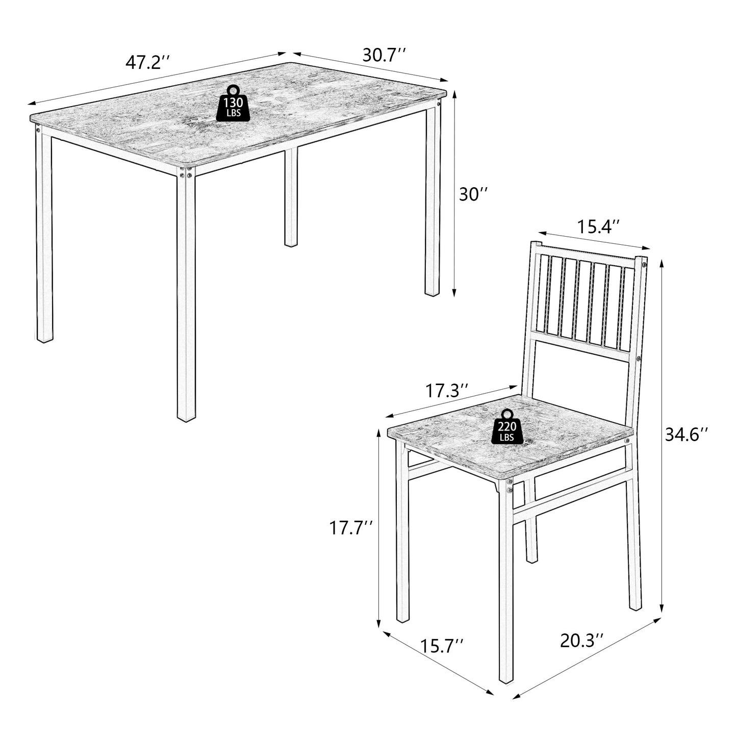 Kitchen Dining Table Set for 4, Modern Dining Room Set with 2 Chairs and Bench, Multifunction Table and Chairs Set for Home Restaurant Pub, Brown