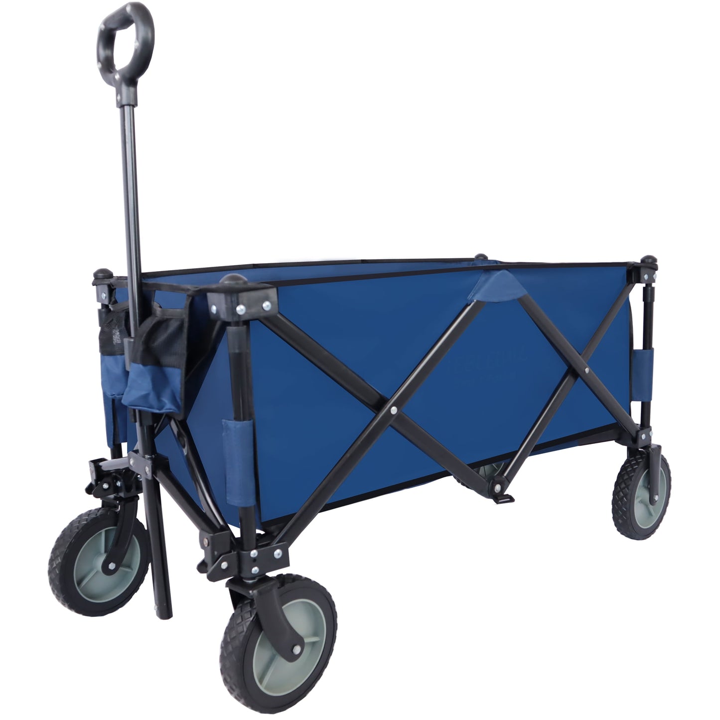 Folding Wagon Cart, Heavy Duty Collapsible Utility Wagon, Beach Wagon with Telescoping Handle, All-Terrain Wheels Utility Wagon for Patio Camping Garden Beach Shopping