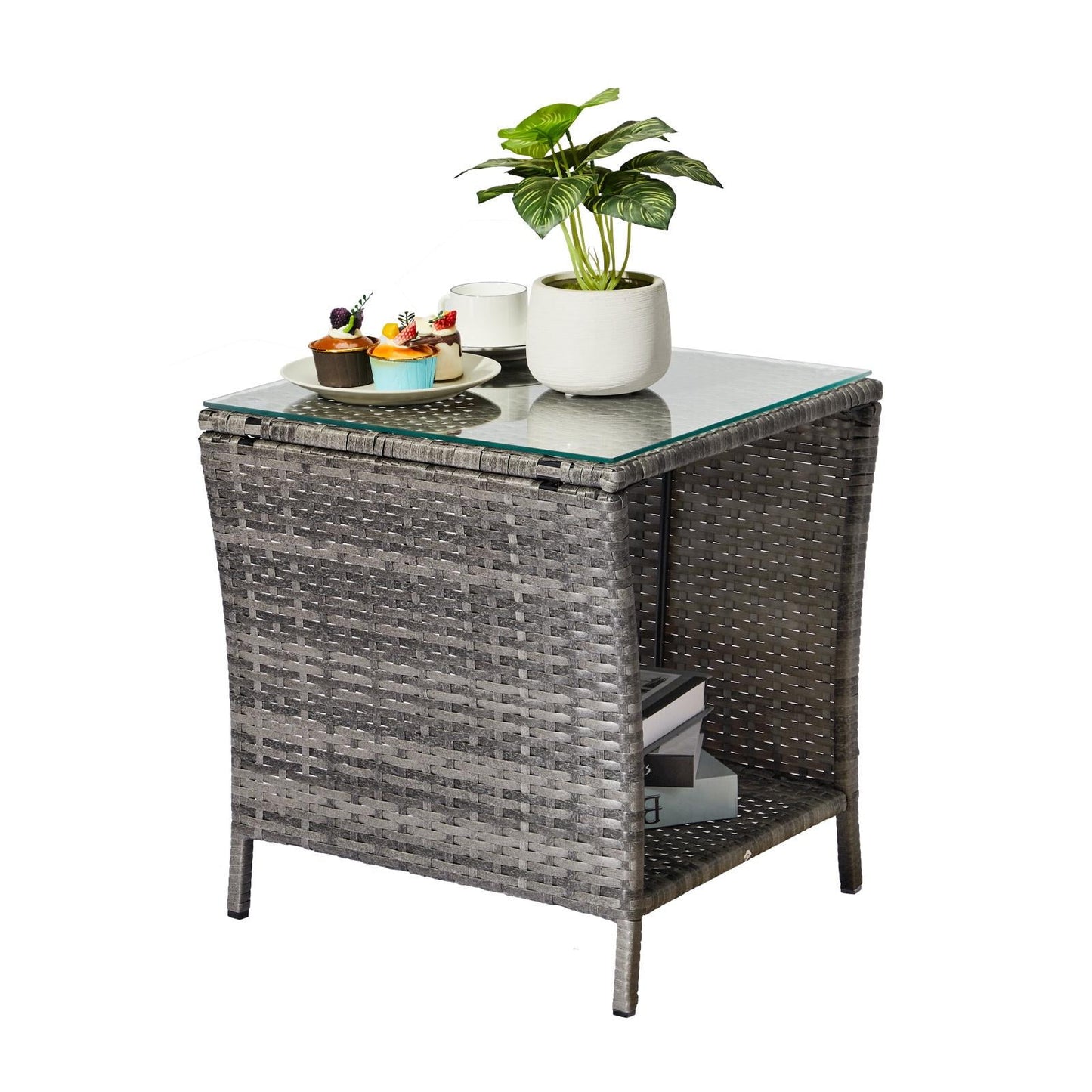 Patio Side Table, Outdoor Side Table, Weather Resistant Side Table for Garden, Deck, Balcony, Backyard