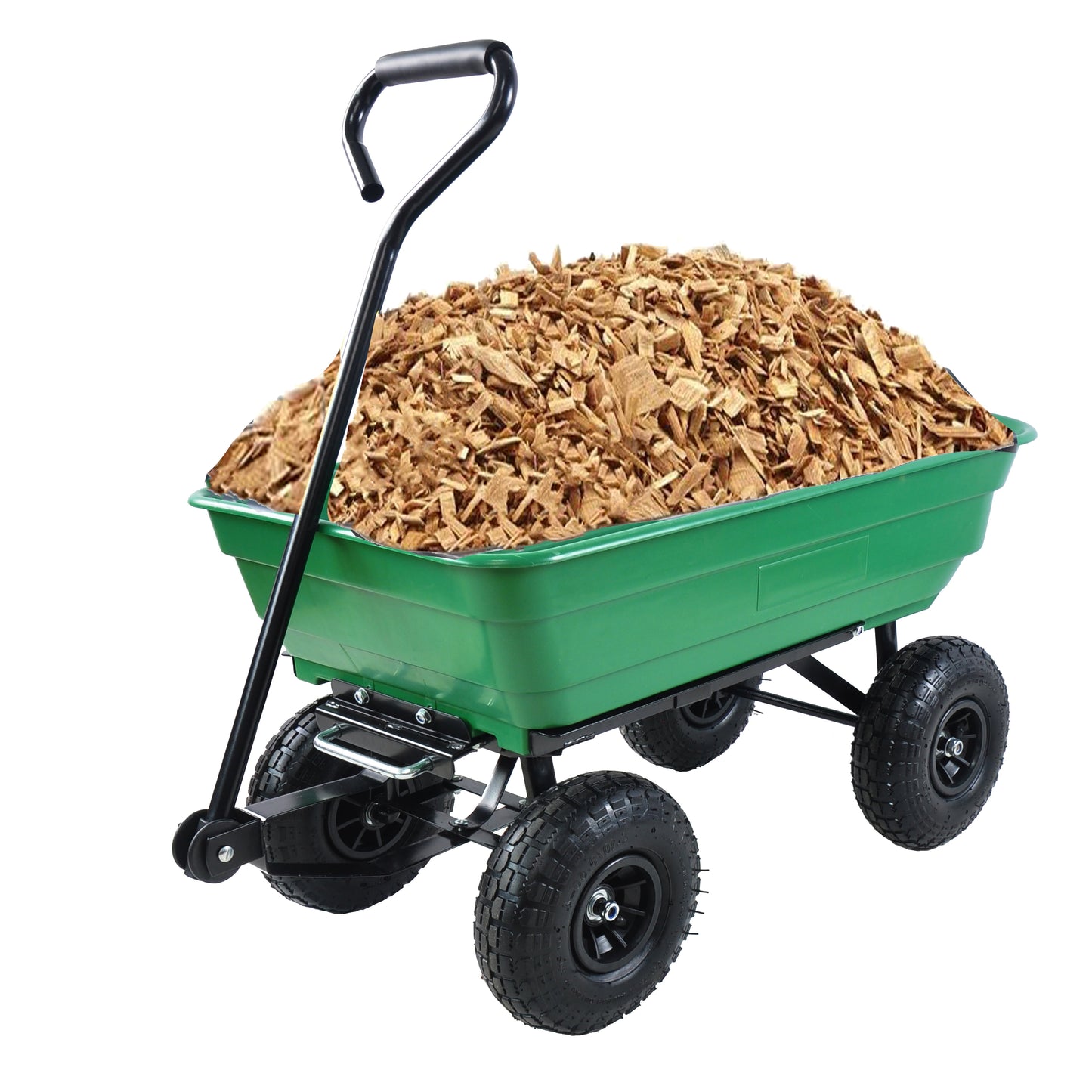 Outdoor Wagon Cart, Garden Wagon/Yard Cart with Wheels and Pneumatic Tires, Beach Garden Cart, Portable Grocery Cart