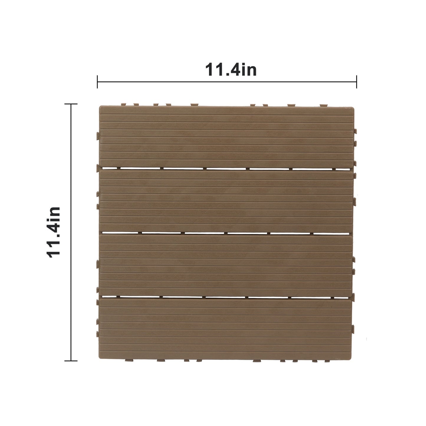 12"x12" Interlocking Deck Tiles, 27Pcs Square Plastic Outdoor Flooring for Backyard Garden Deck Poolside, All-Weather & Waterproof Patio Flooring, Straight-Dark Brown