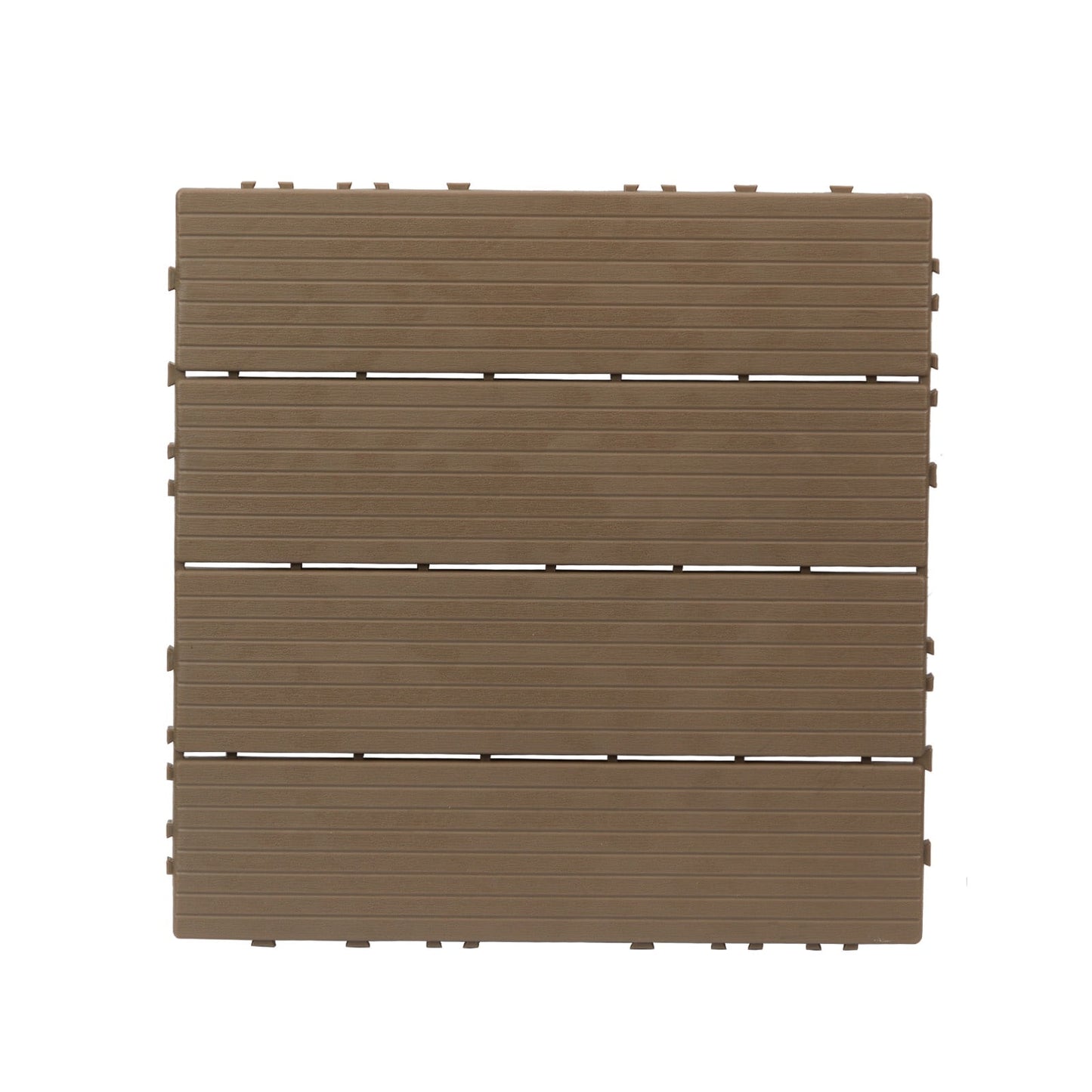 12"x12" Interlocking Deck Tiles, 27Pcs Square Plastic Outdoor Flooring for Backyard Garden Deck Poolside, All-Weather & Waterproof Patio Flooring, Straight-Dark Brown