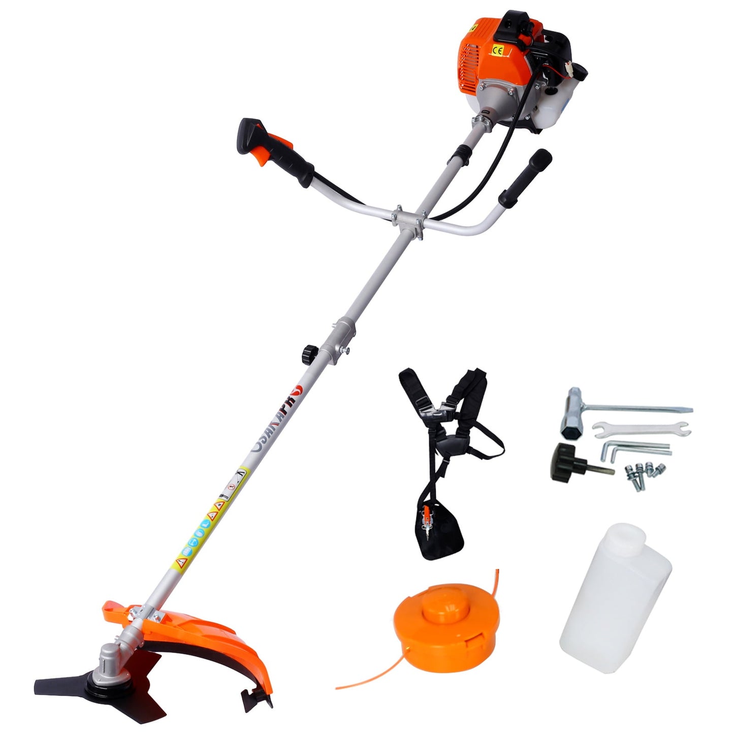 SESSLIFE Weed Wacker Gas Powered,  52CC 2-Cycle Weed Trimmer Lawn Edger with Straight Shaft and 2 Head, Grass String Trimmer Edgers in Lawn and Garden