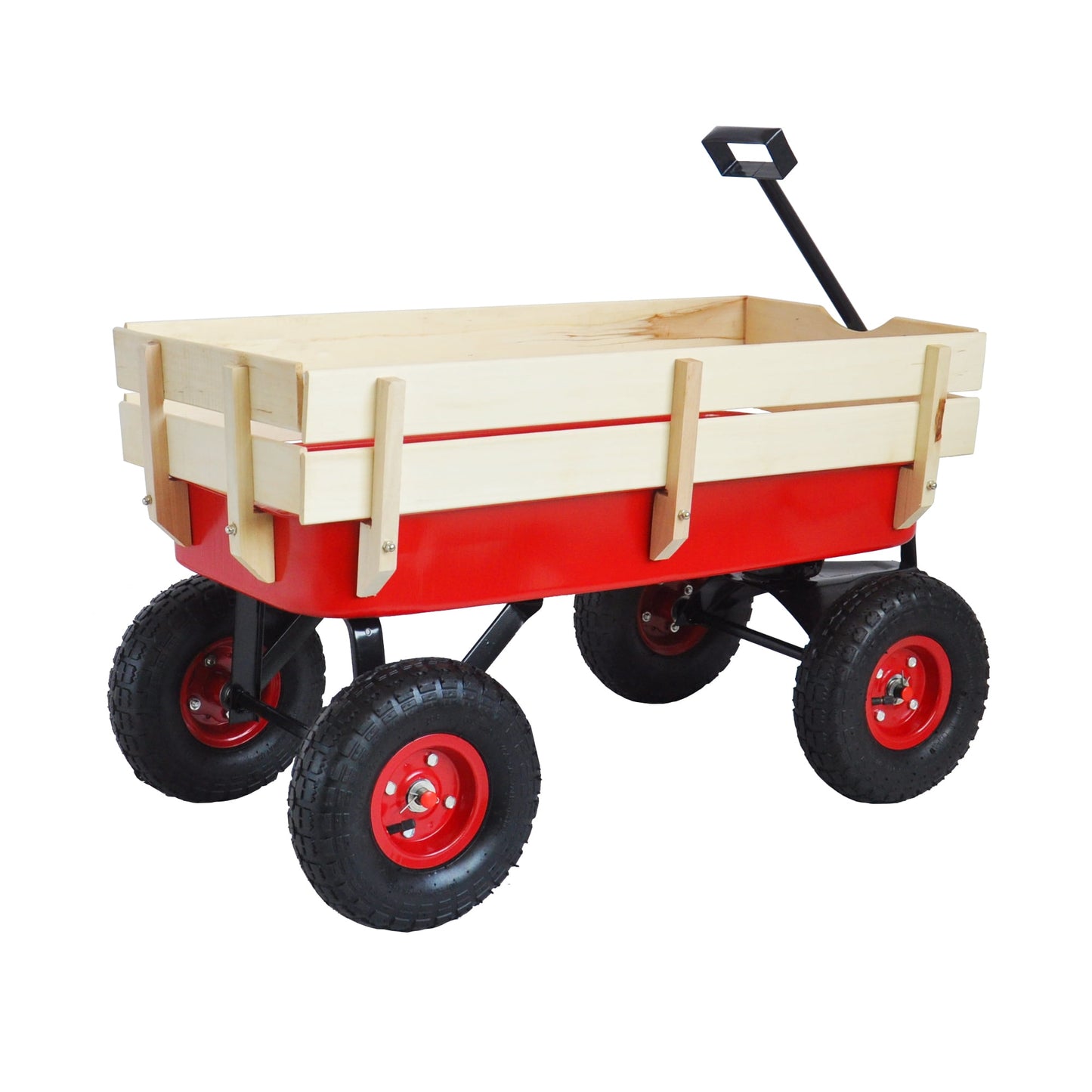 Utility Garden Wagon, Heavy Duty Collapsible Wagon, All Terrain Wheels Beach Wagon, Adjustable Handles and 600D polyester Fabric,