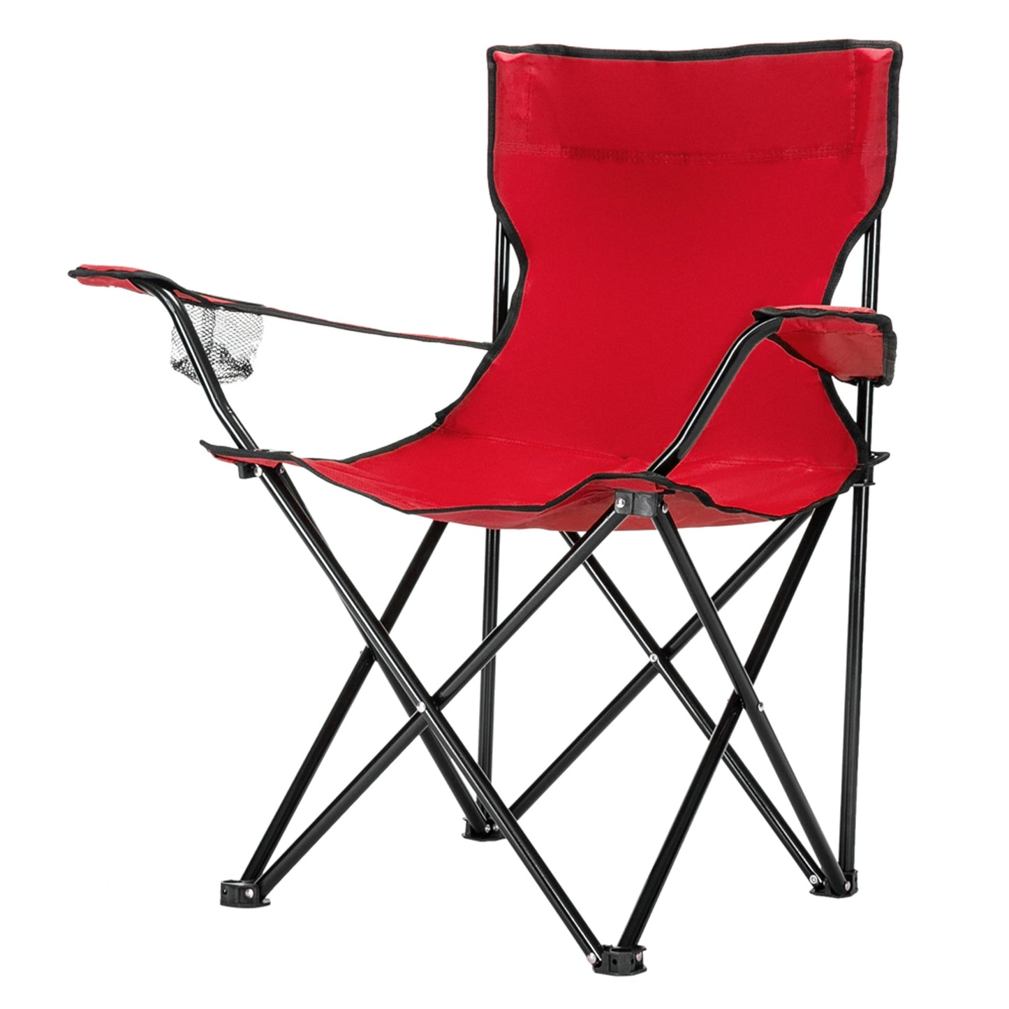 Folding Camping Chair, Ultralight Outdoor Portable Chair with Cup Holder and Carry Bag, Padded Armrest Oversized Camping Chair, Collapsible Lawn Chair for BBQ, Beach, Hiking, Picnic, Blue