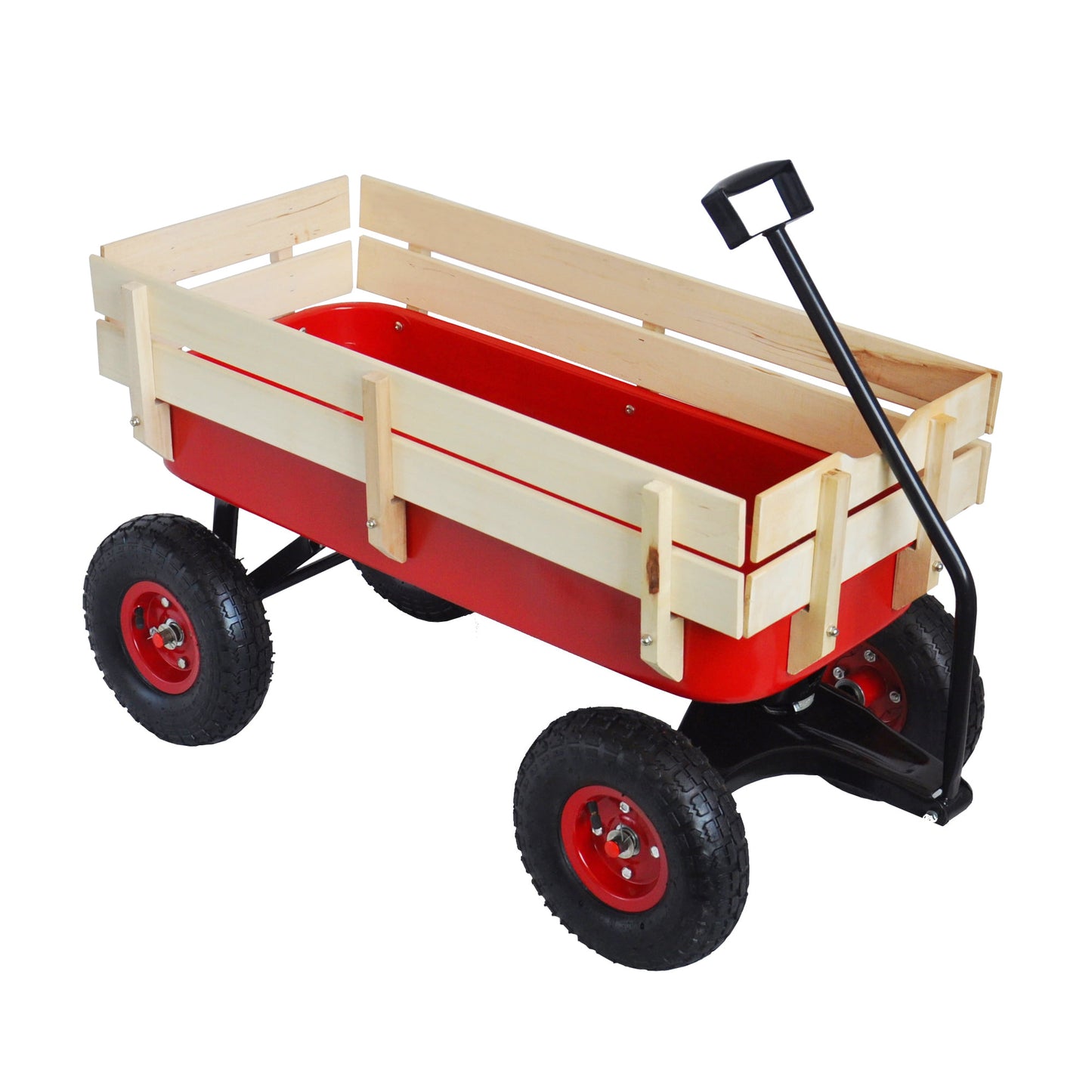 Outdoor Wagon Cart, Garden Wagon/Yard Cart with Wheels and Pneumatic Tires, Beach Garden Cart, Portable Grocery Cart