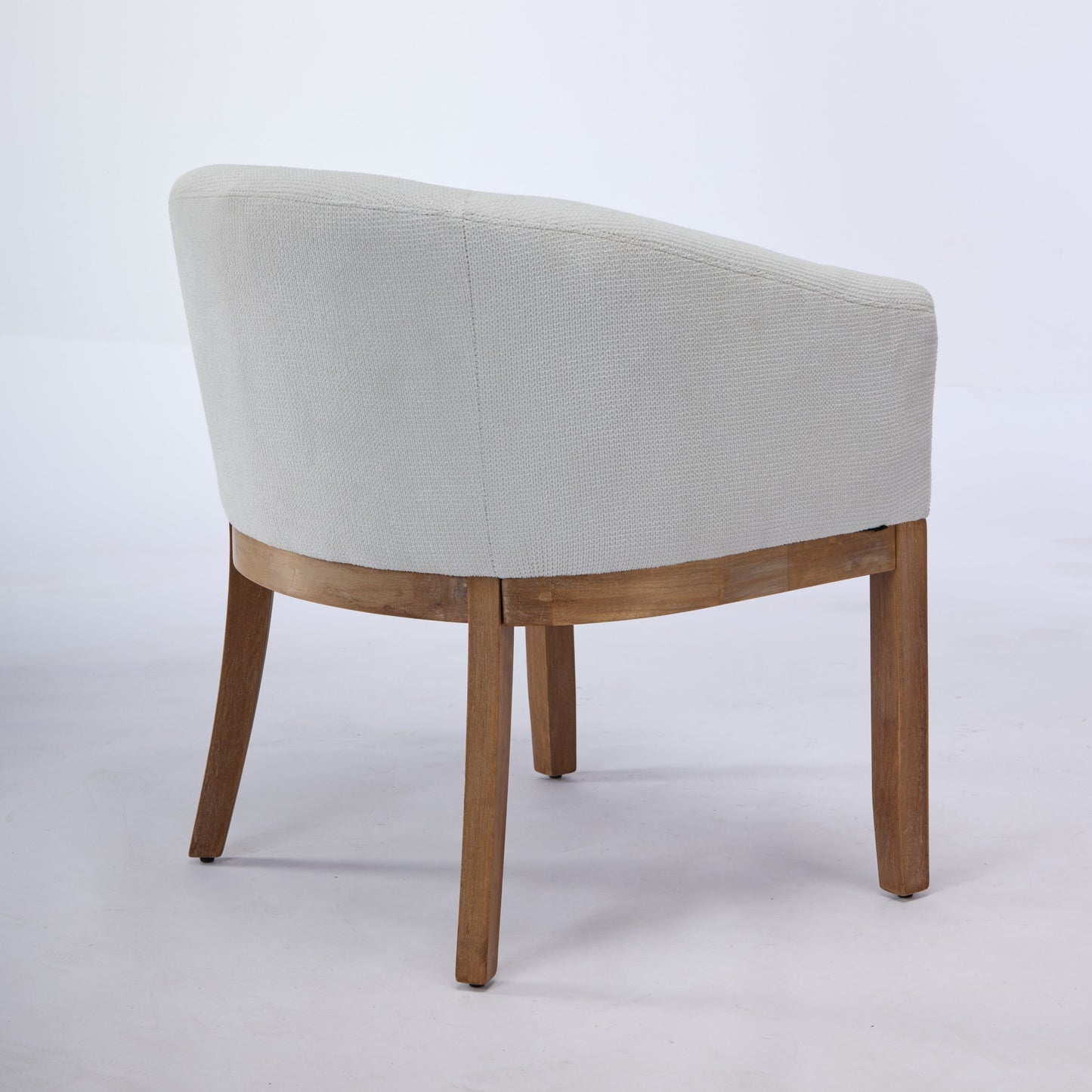 Sesslife Upholstered Dining Chairs Set of 4, Modern Linen Barrel Dining Room Chairs with Arms, Wood Legs, Mid Century 19” W Accent Chair, Kitchen Chairs for Dining Room, Living Room, Bedroom