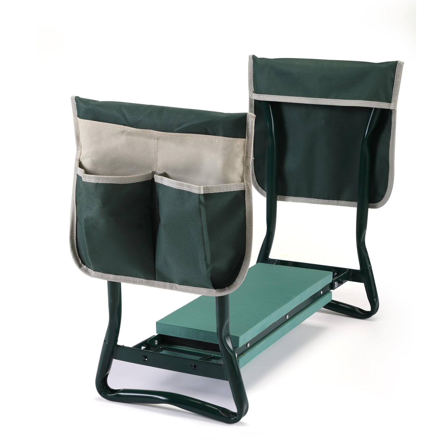 Folding Garden Kneeler and Seat, Garden Bench for Kneeling and Sitting, Heavy Duty Garden Kneeler with Tool Gloves, Green