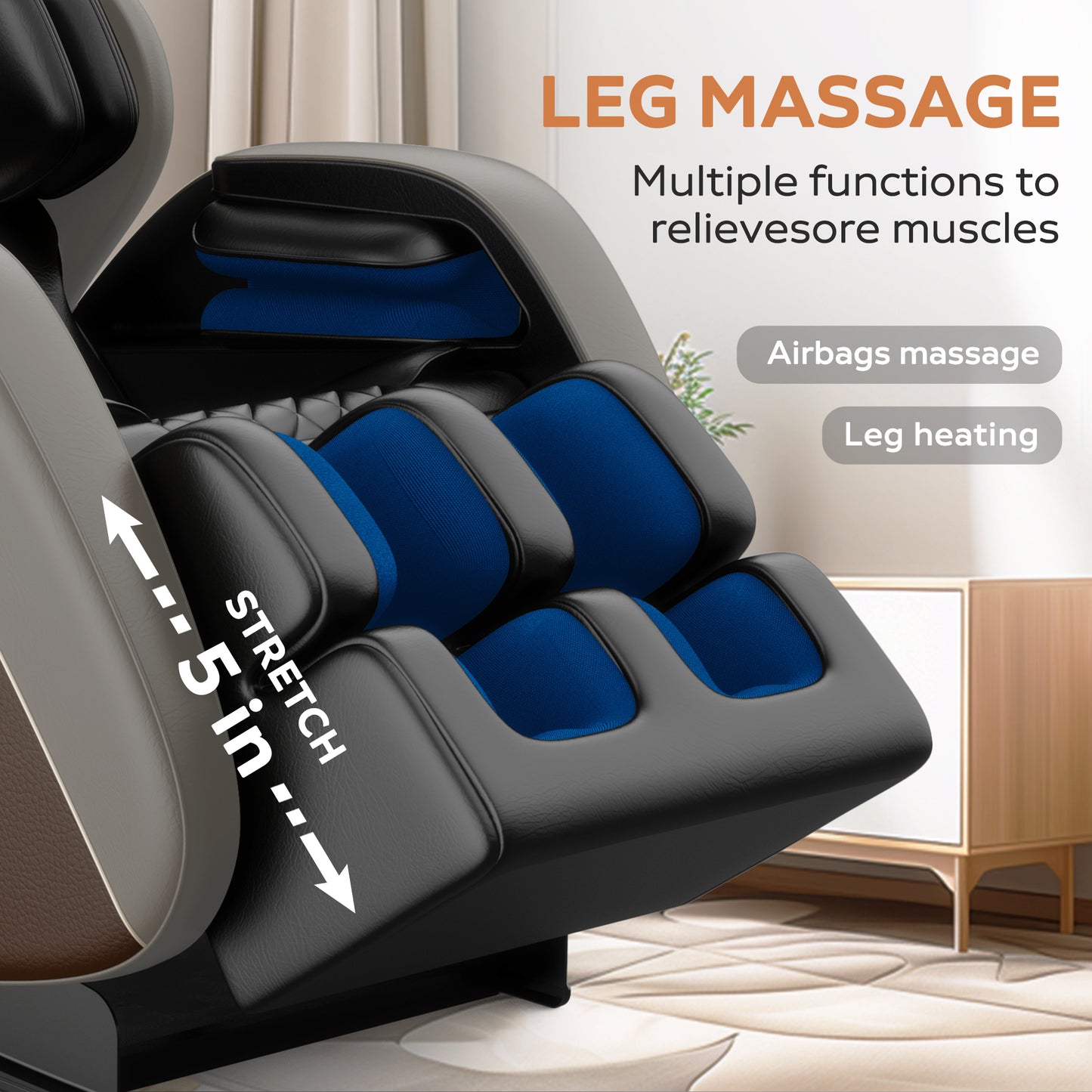 Full Body Massage Chair, SESSLIFE Zero Gravity Shiatsu Recliner Electric Massage Chair with Air Pressure, Heating, Airbag, Bluetooth, Foot Rollers, Portable Stand for Relaxation, Grey