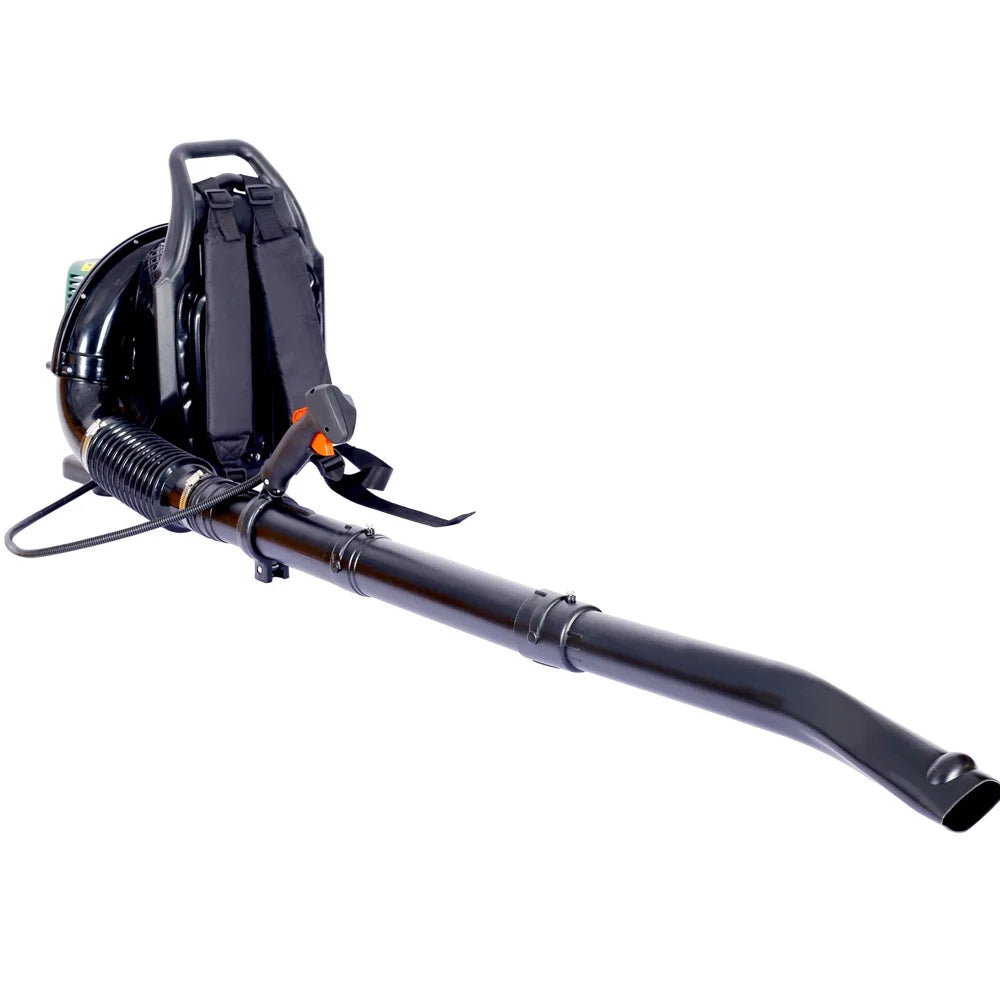 SESSLIFE Gas Leaf Blower, 63.3CC 2 Stroke Backpack Blower with Extension Tube, Adjustable Strap, Comfortable Handle, 750CFM Commercial Blower for Blowing Leaves/Snow Debris/Dust, Green
