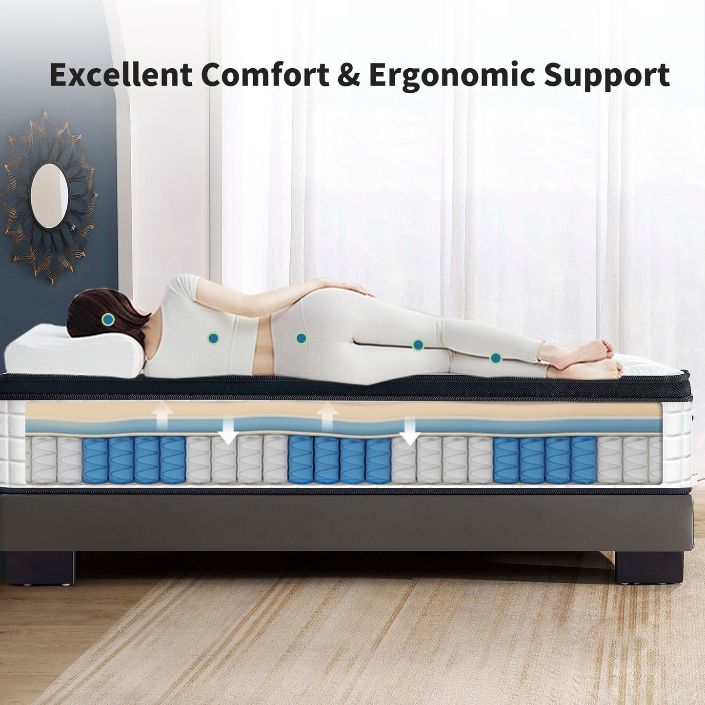 8" Memory Foam Mattress, Cooling Gel Green Tea Memory Foam Mattress for Sleep Support, Back Pain Relief, Twin Mattress in a Box, Medium Firm, CertiPUR-US Certified, Twin