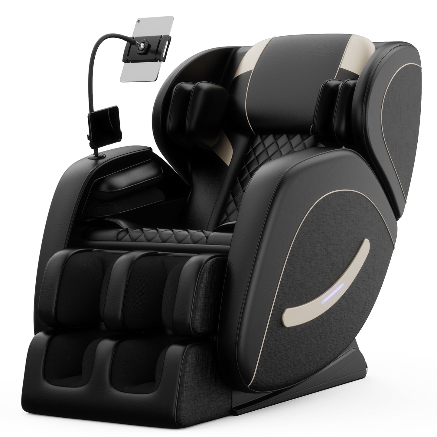 Full Body Massage Chair Recliner with Zero Gravity, Sesslife Leather Massage Chair with Air Pressure, 8 Massage Fix Rollers, Heating, Airbag, Bluetooth, Retractable footrest for Relaxion, Black
