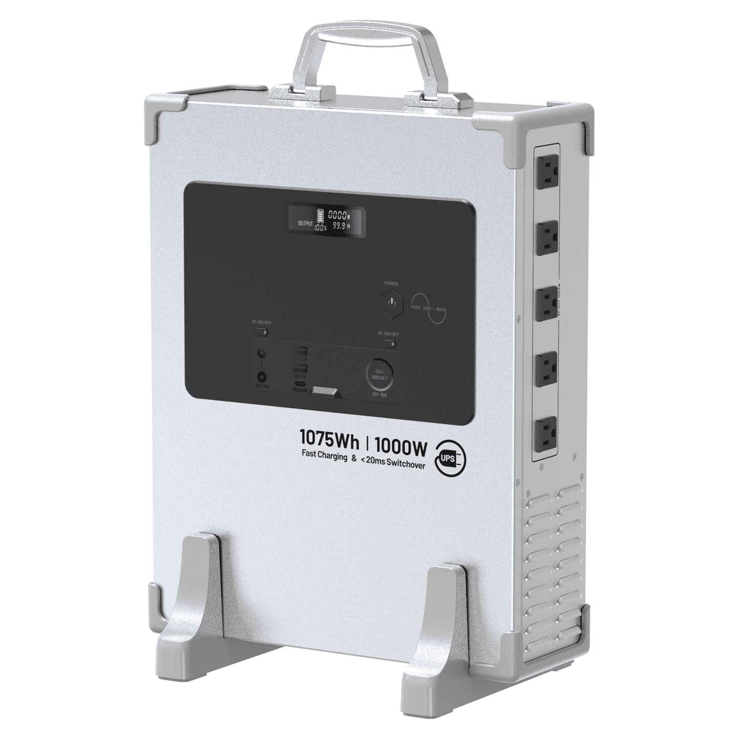 Enyopro Portable Power Station 1000W Pure Sine Wave, 1075Wh LiFePO4 Battery, Solar/Car/Wall Charging, 120V AC Output, Emergency Backup for Home, Camping & Outdoor