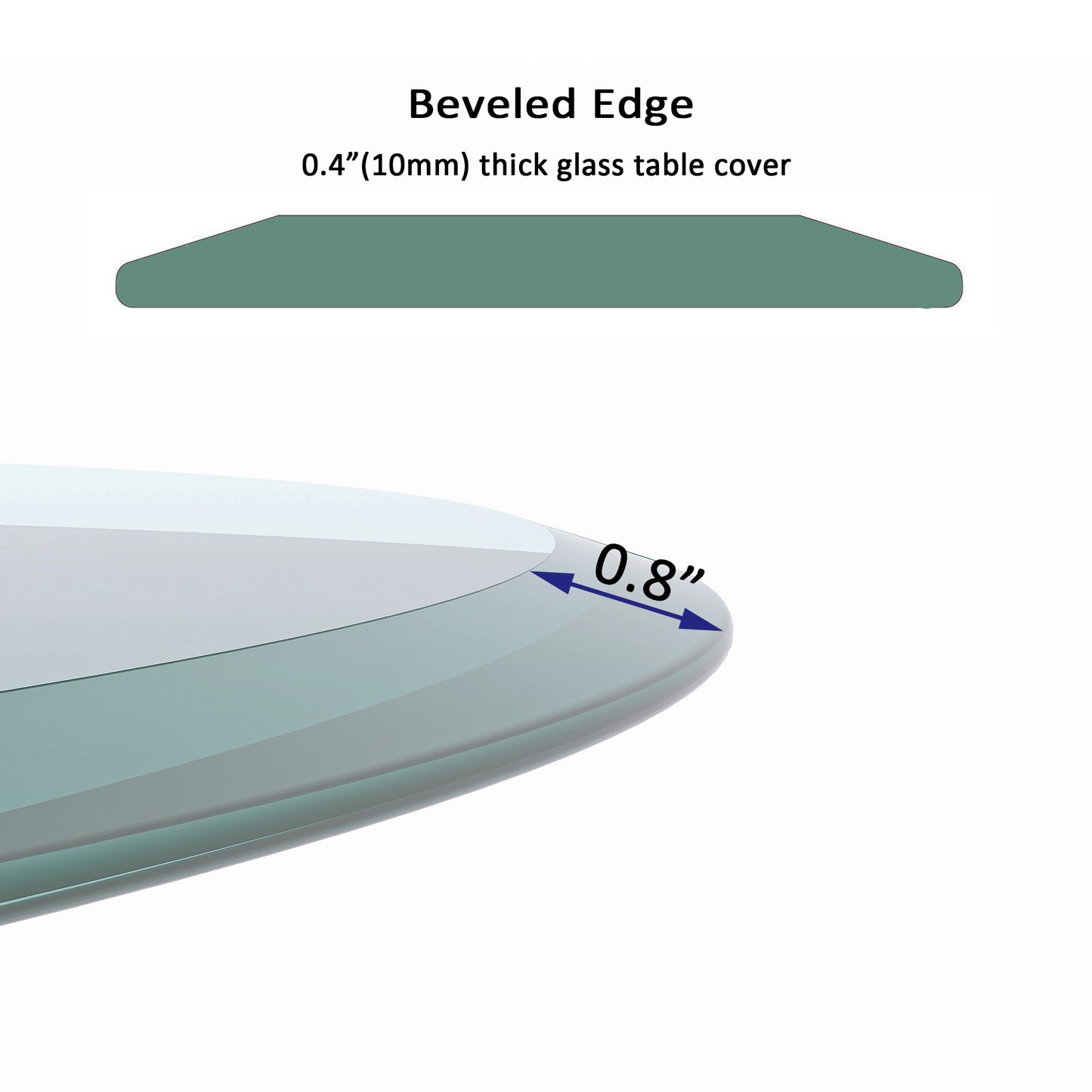 SESSLIFE 36 Inch Round Tempered Glass Table Top, 1/4" Thick Clear Safety Glass with Polished Edge for Dining Table, Patio, Coffee Table, Indoor Outdoor Use, Replacement Glass Top