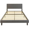 Sesslife Full Bed Frame, Platform Bed Frame Full Size with Modern Fabric Upholstered Headboard and Wooden Slats Support, Bedroom Furniture, No Box Spring Needed, Easy Assembly, Dark Grey