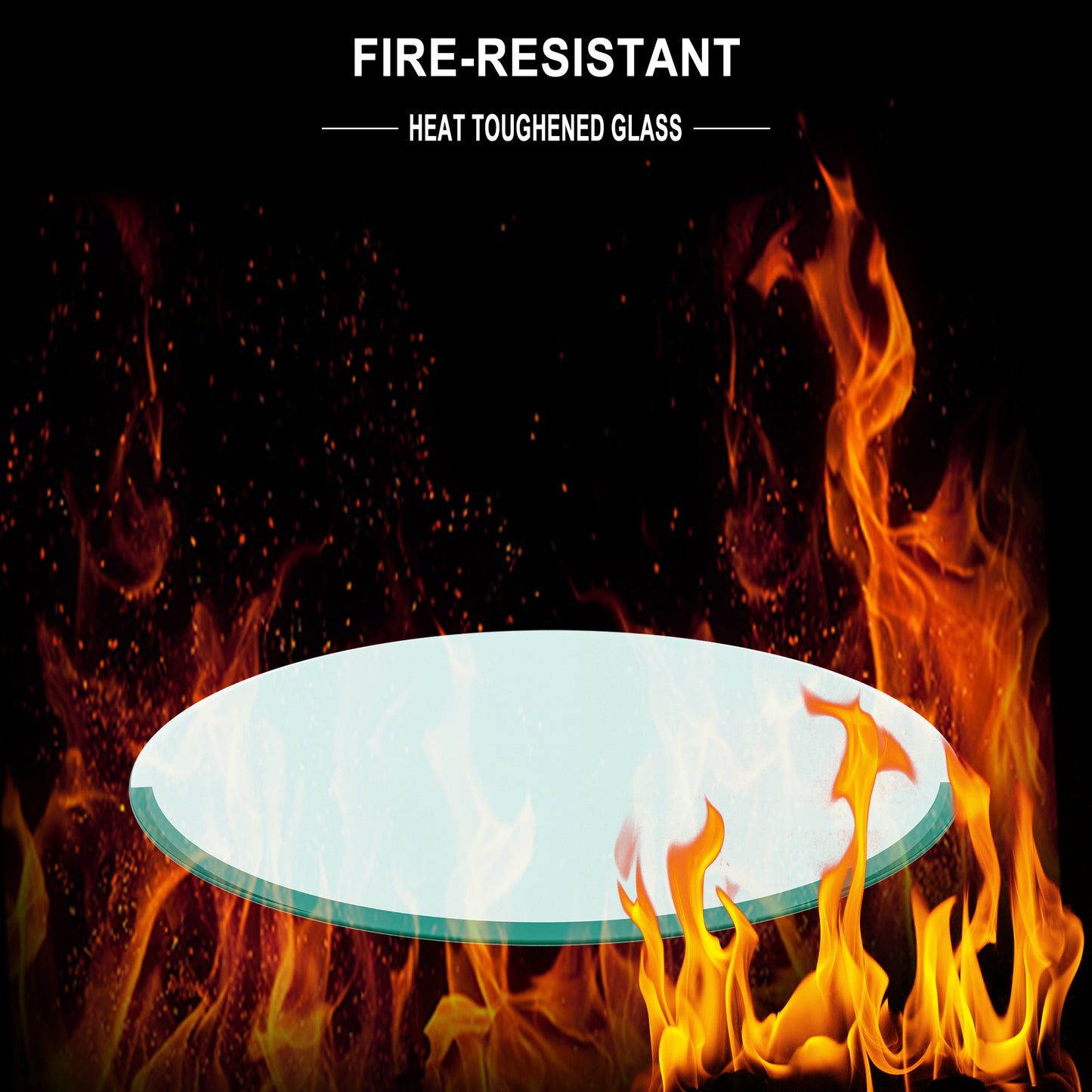 SESSLIFE 36 Inch Round Tempered Glass Table Top, 1/4" Thick Clear Safety Glass with Polished Edge for Dining Table, Patio, Coffee Table, Indoor Outdoor Use, Replacement Glass Top