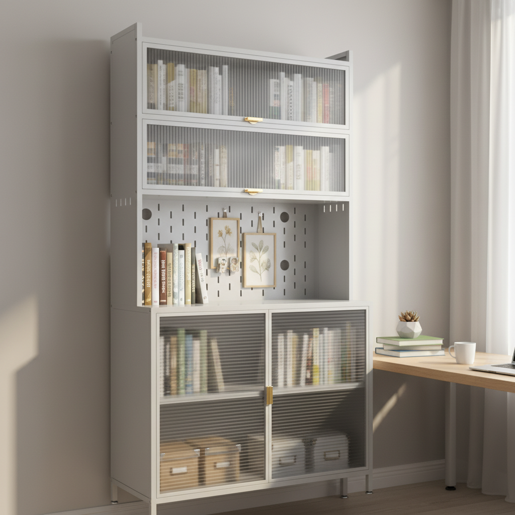 SESSLIFE 73" Tall Spacious Pantry Cabinet with Flip Door, 6-Tier Anti-Tip Design Metal Storage Cabinet, Adjustable Shelves for Kitchen, Dining Room, Living Room in White