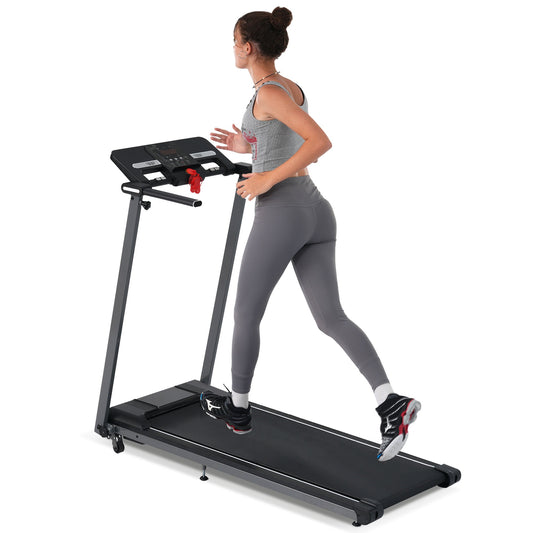 2.5HP Folding Treadmill with Incline, 0.5-7.5 MPH Electric Treadmill with LCD Display, Electric Running Machine, Home Office Gym Portable Treadmill, Max 265 LB