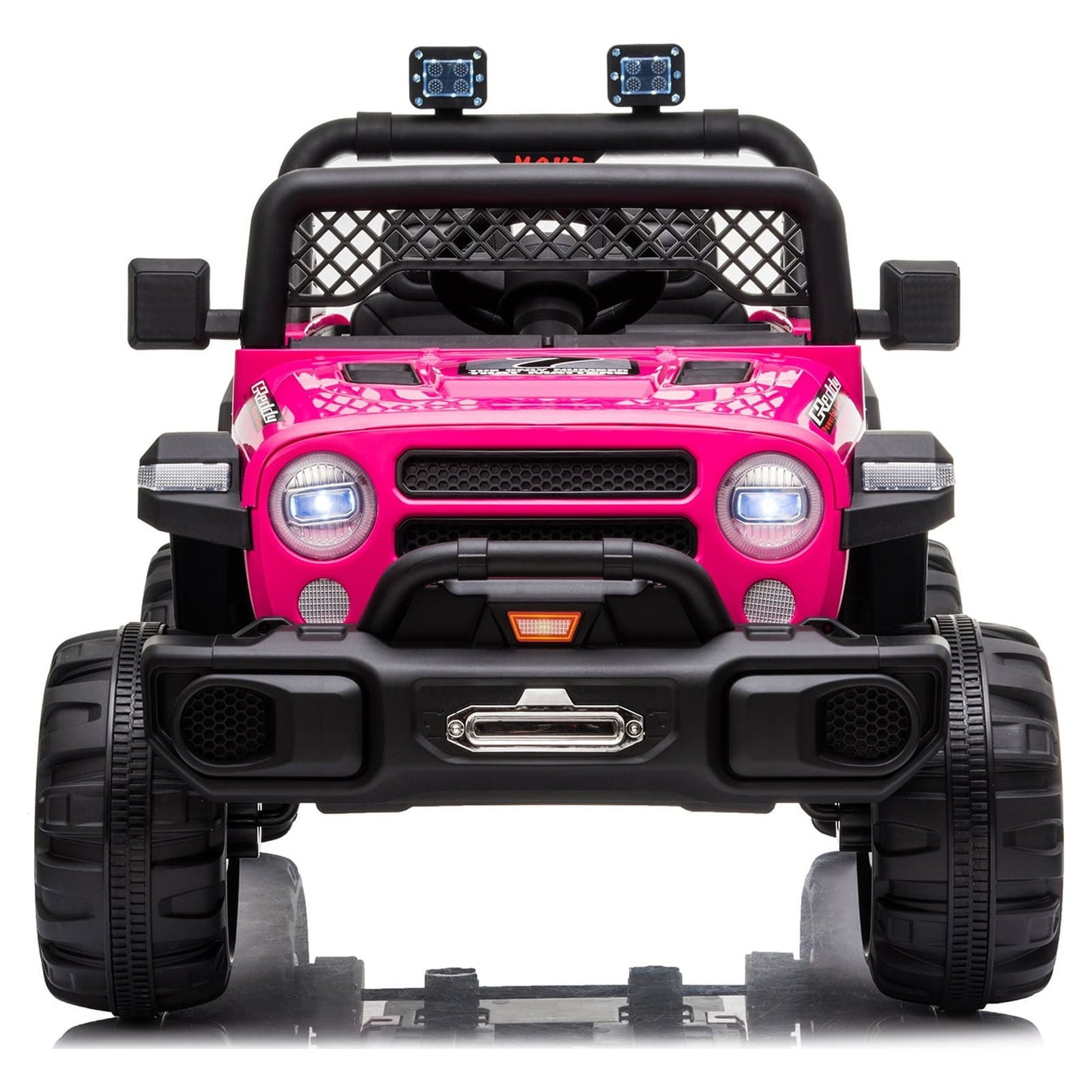 Ride on Toys for Girls, Electric Ride on Car with Remote Control, Spring Suspension, Led Lights and Music Player, Rose Red Ride on Truck UTV Battery Cars for Kids